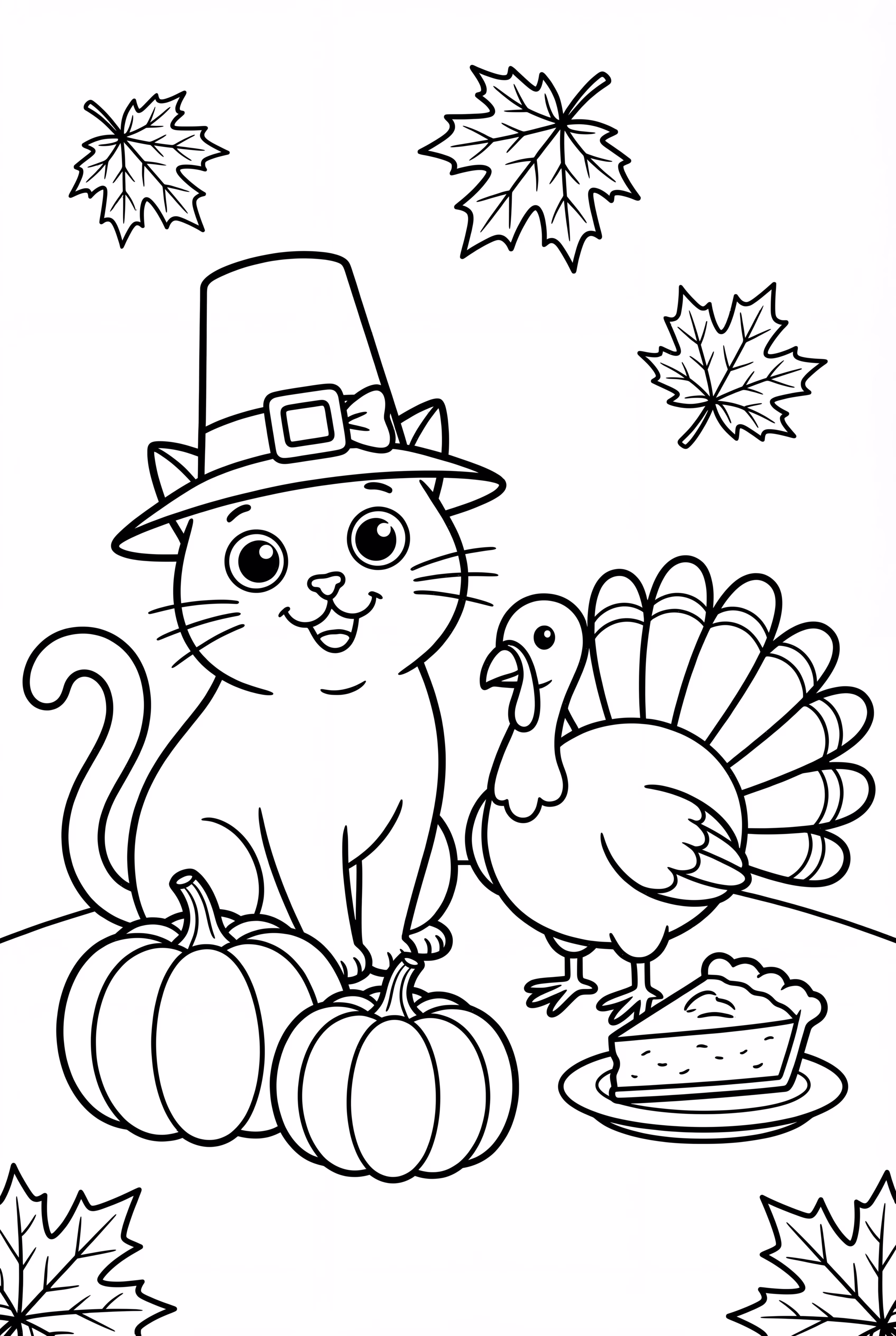 Thanksgiving Cat With Turkey