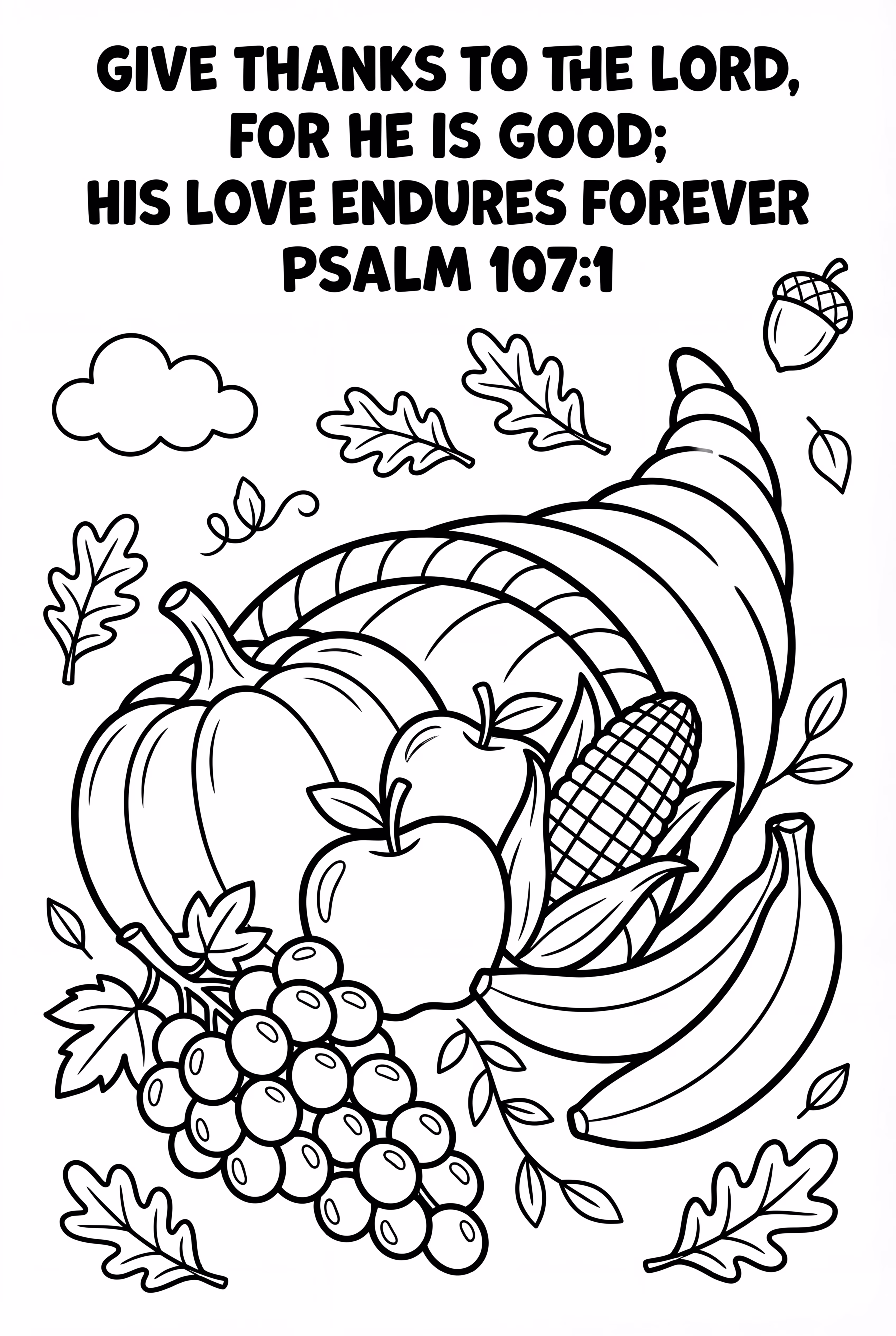 带有圣经经文的感恩节丰收角