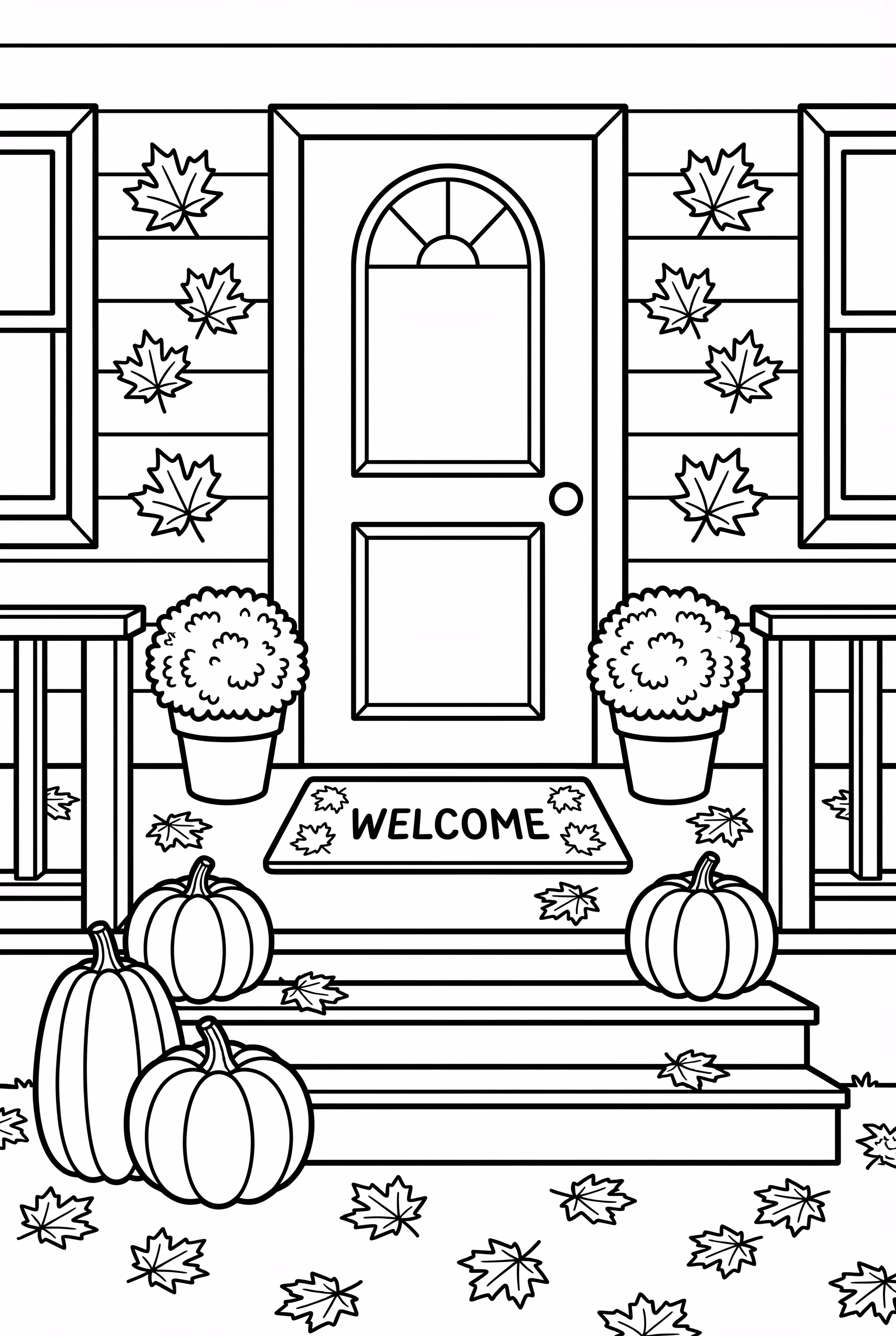 Thanksgiving Porch With Pumpkins