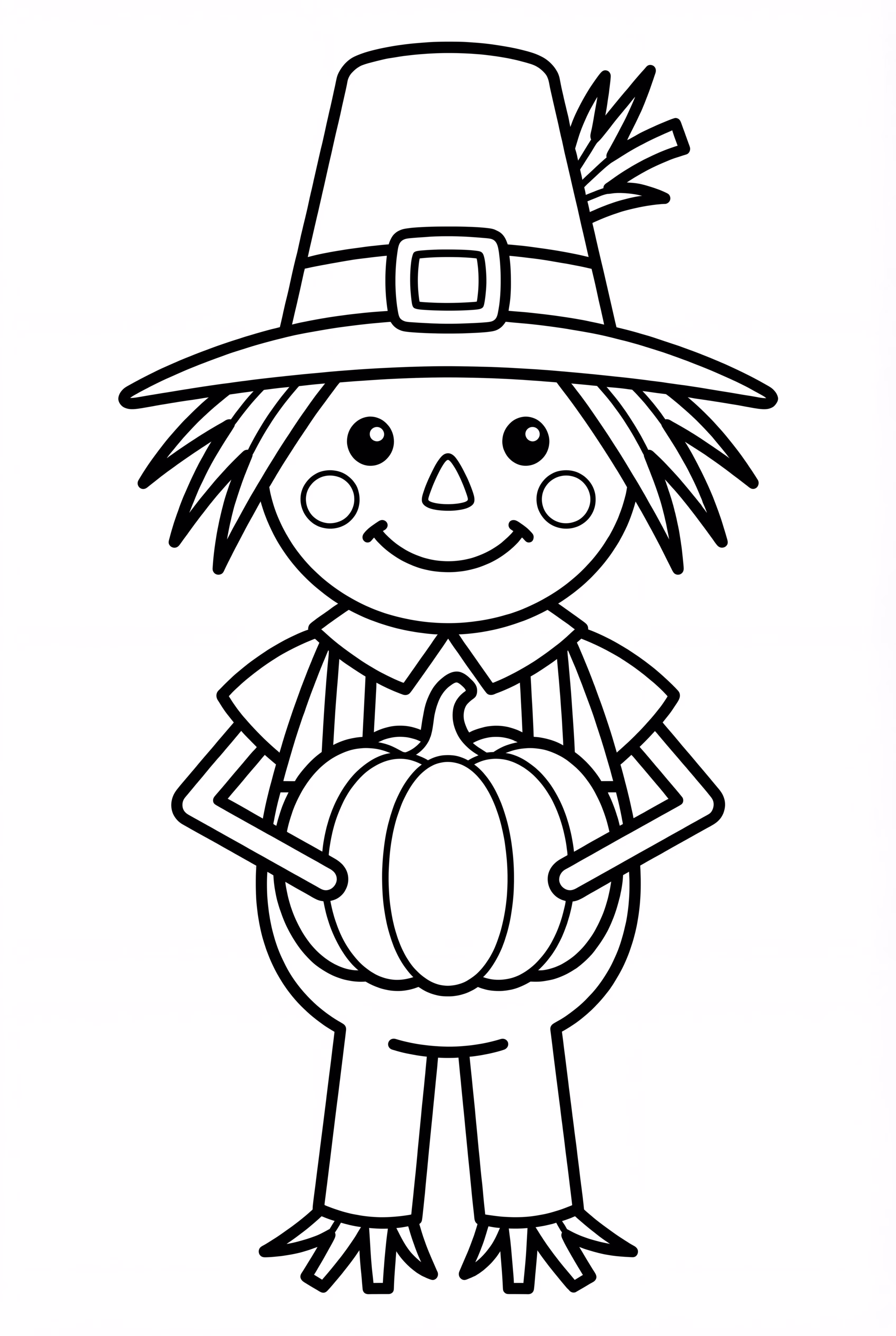 Thanksgiving Scarecrow With Pumpkin