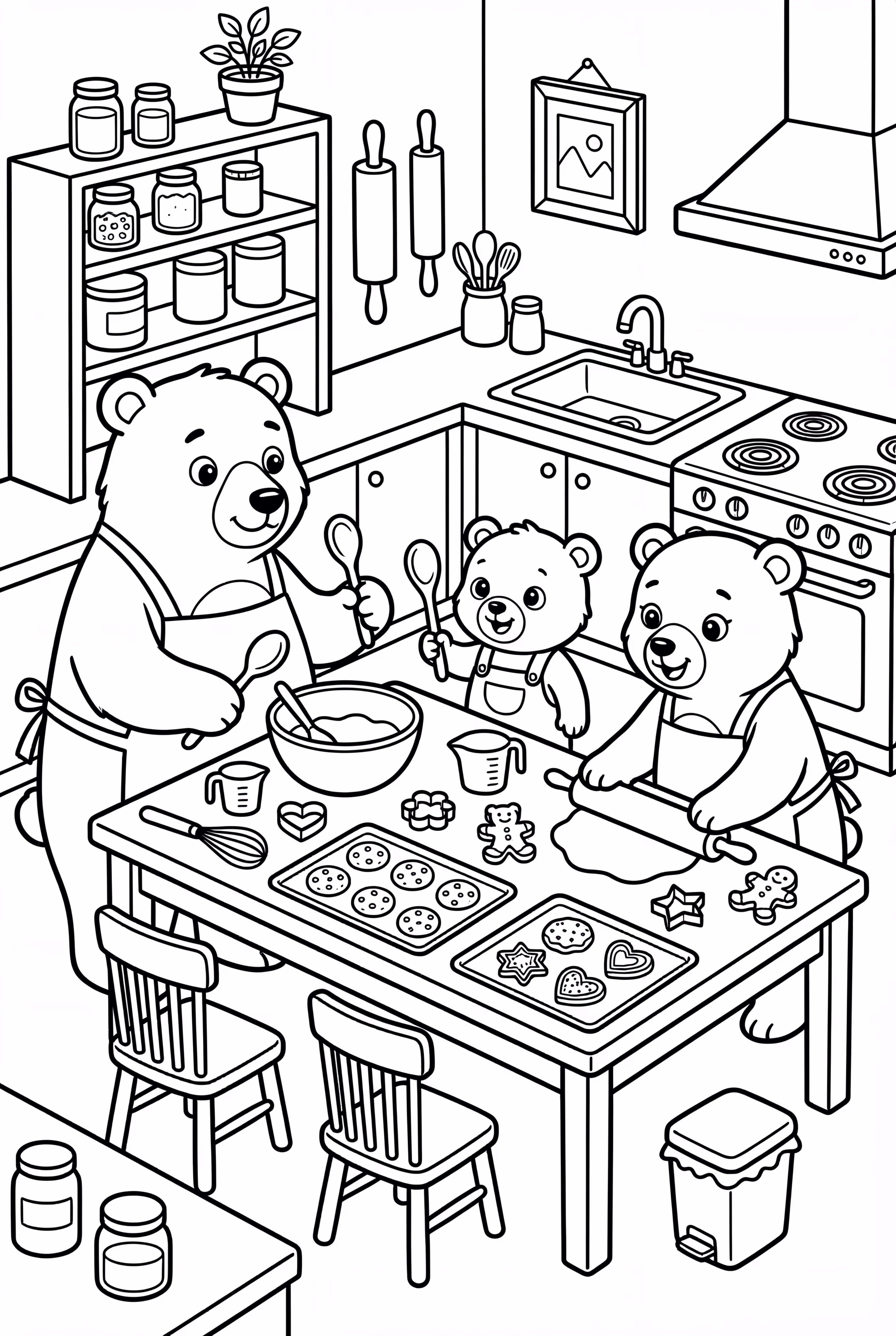 The Bear Family Baking Together