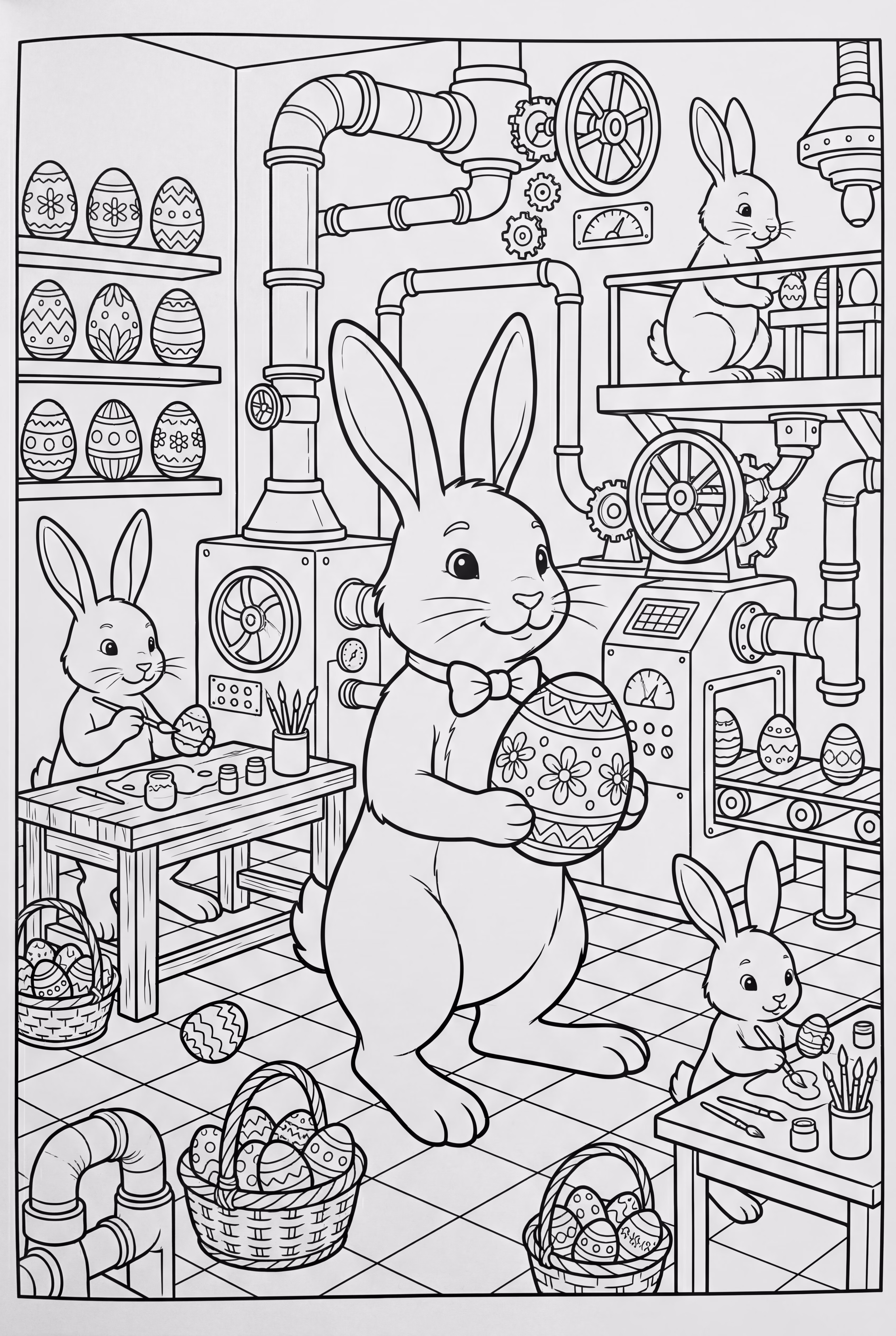 L'usine complexe d'œufs du Lapin de Pâques