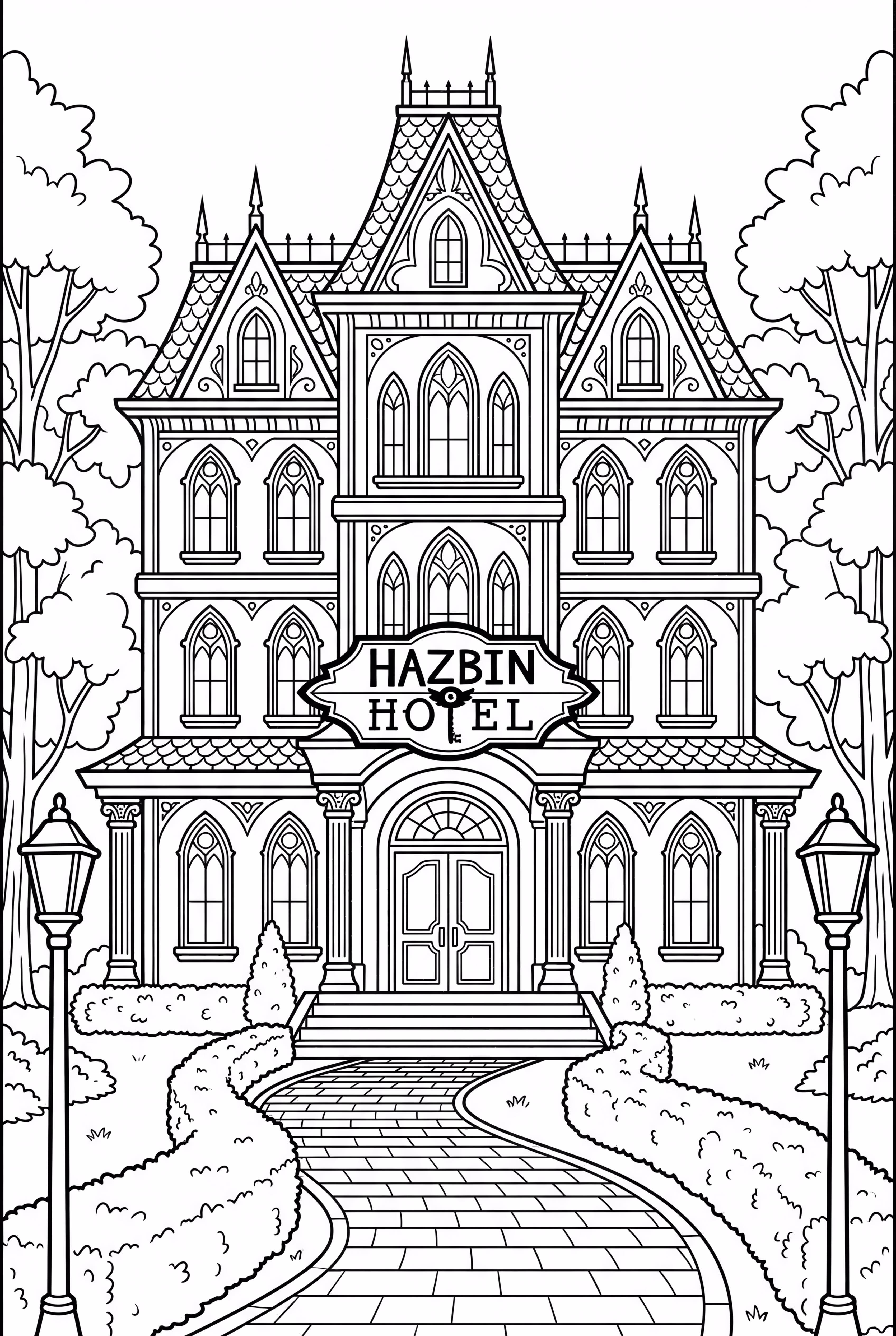 The Exterior Of The Fully Built Hazbin Hotel