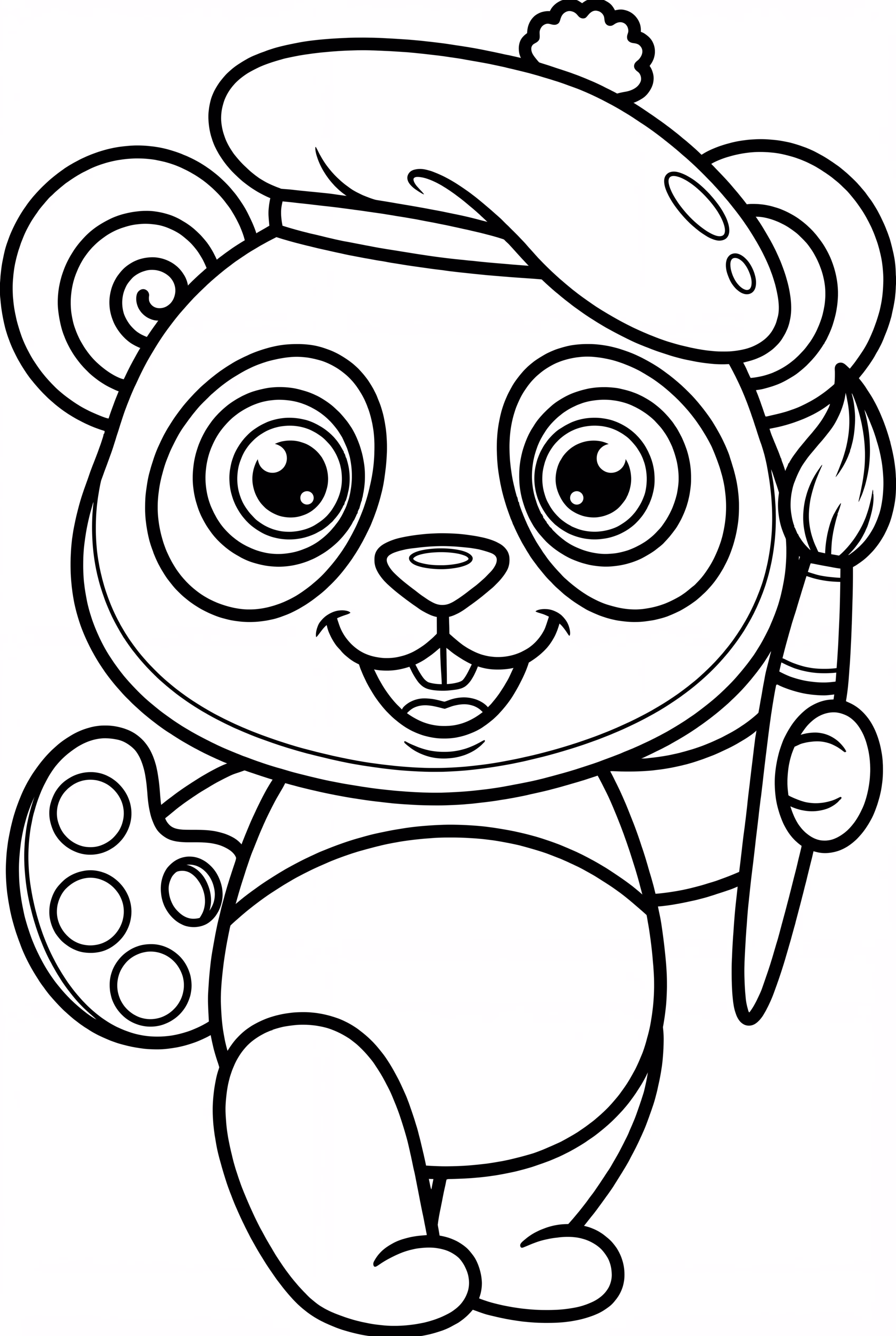 캐릭터 판다 페인터의 얼굴