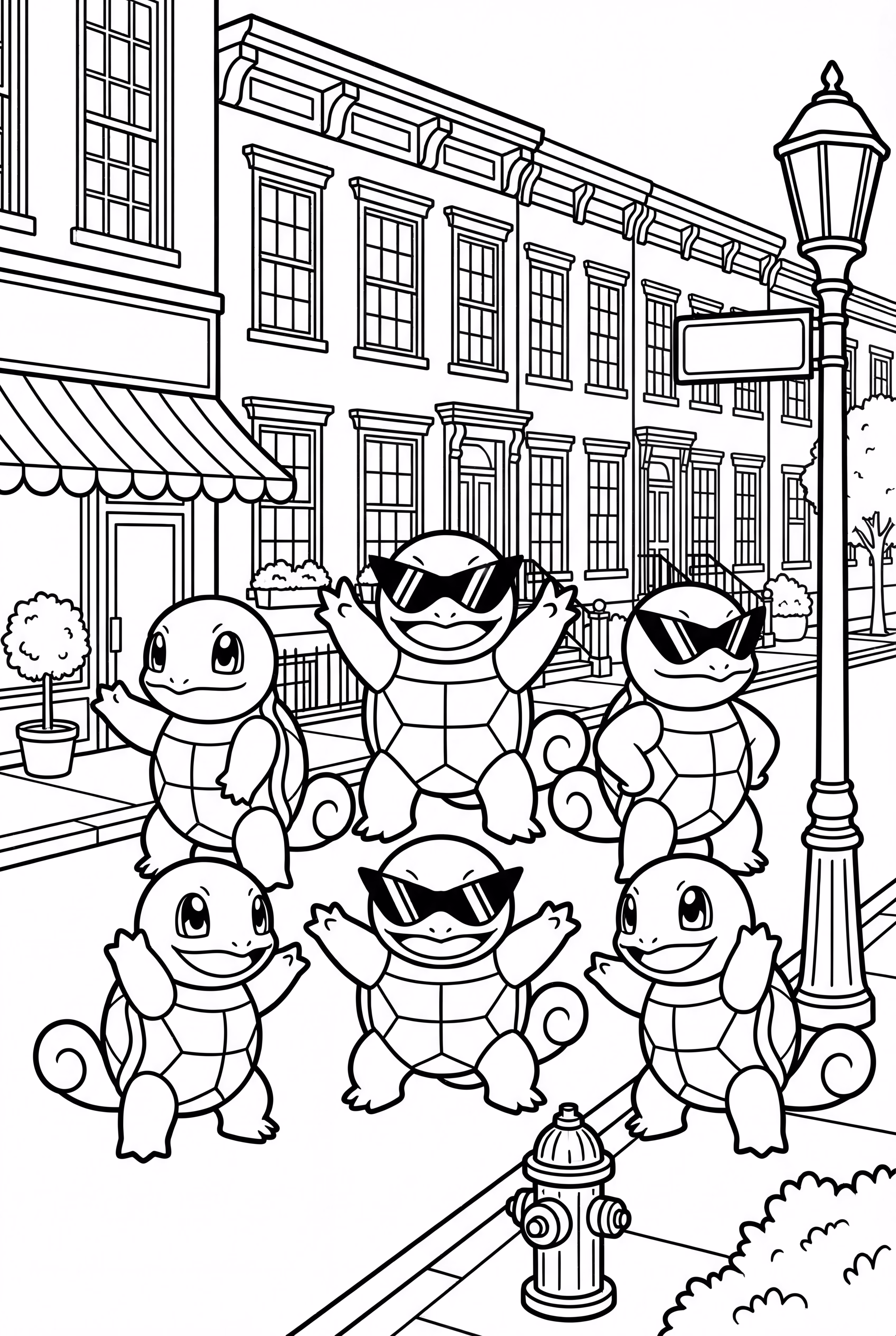 L'équipe complète de Carapuce en ville