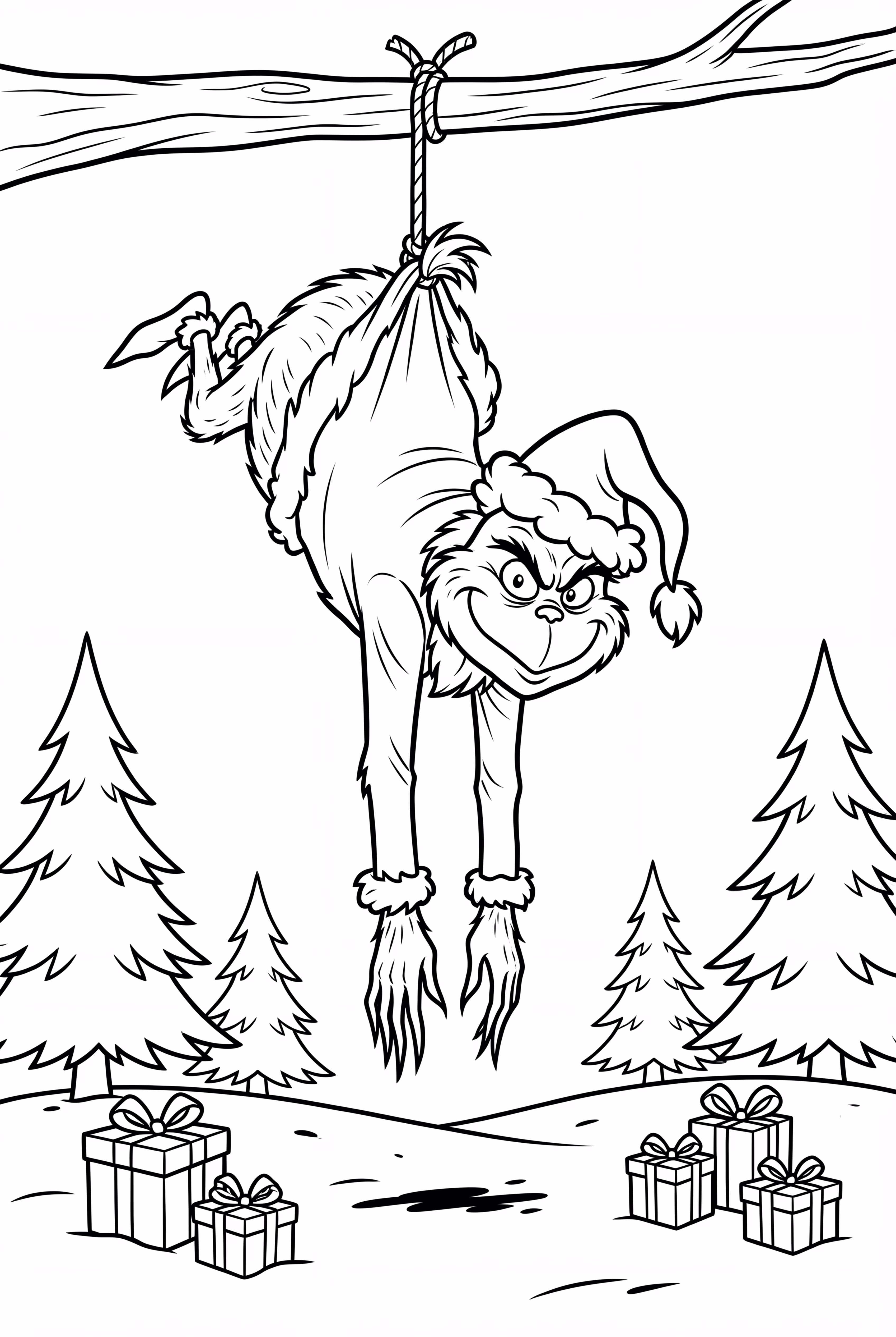 The Grinch Hanging Upside Down
