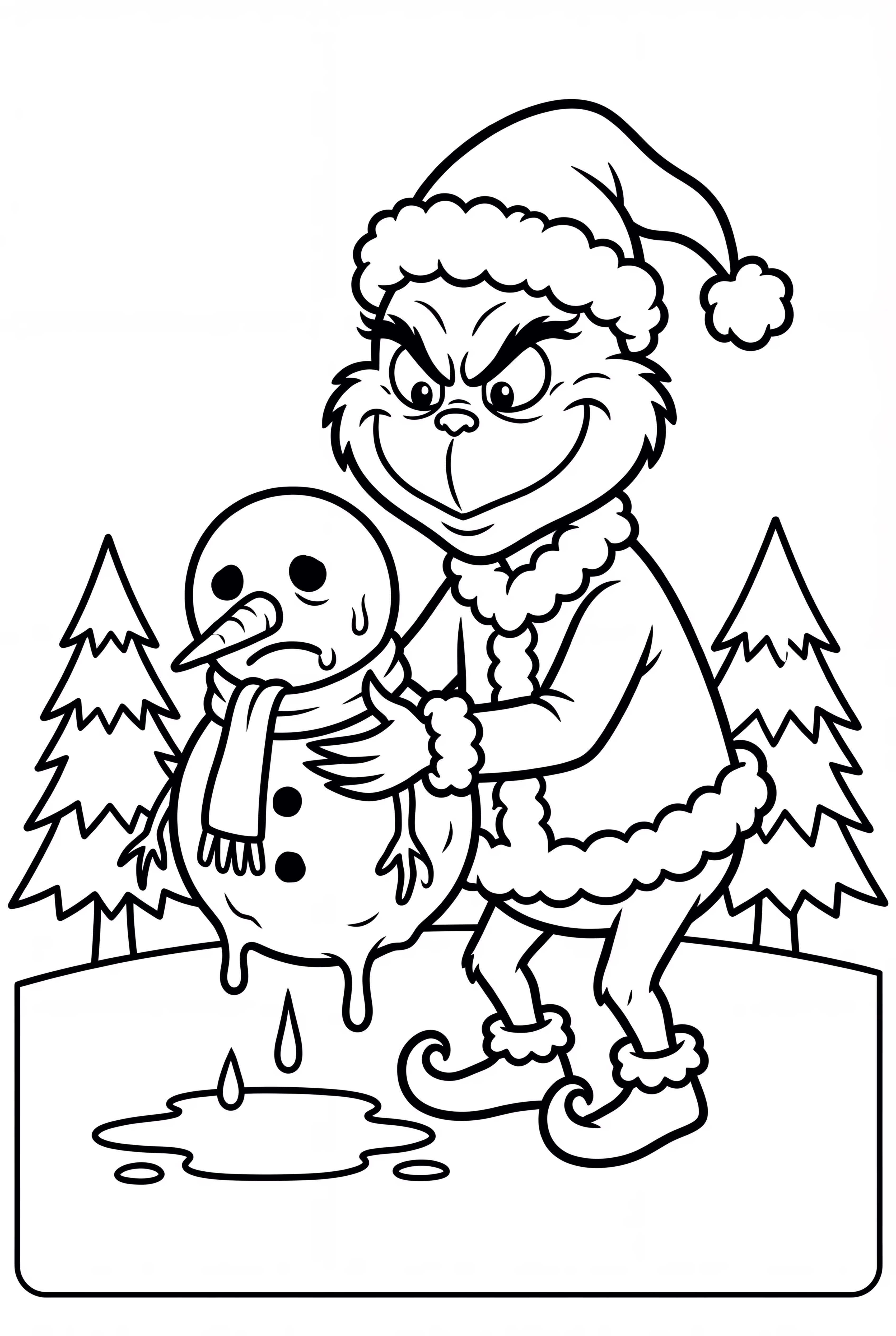 The Grinch Holding A Melted Snowman