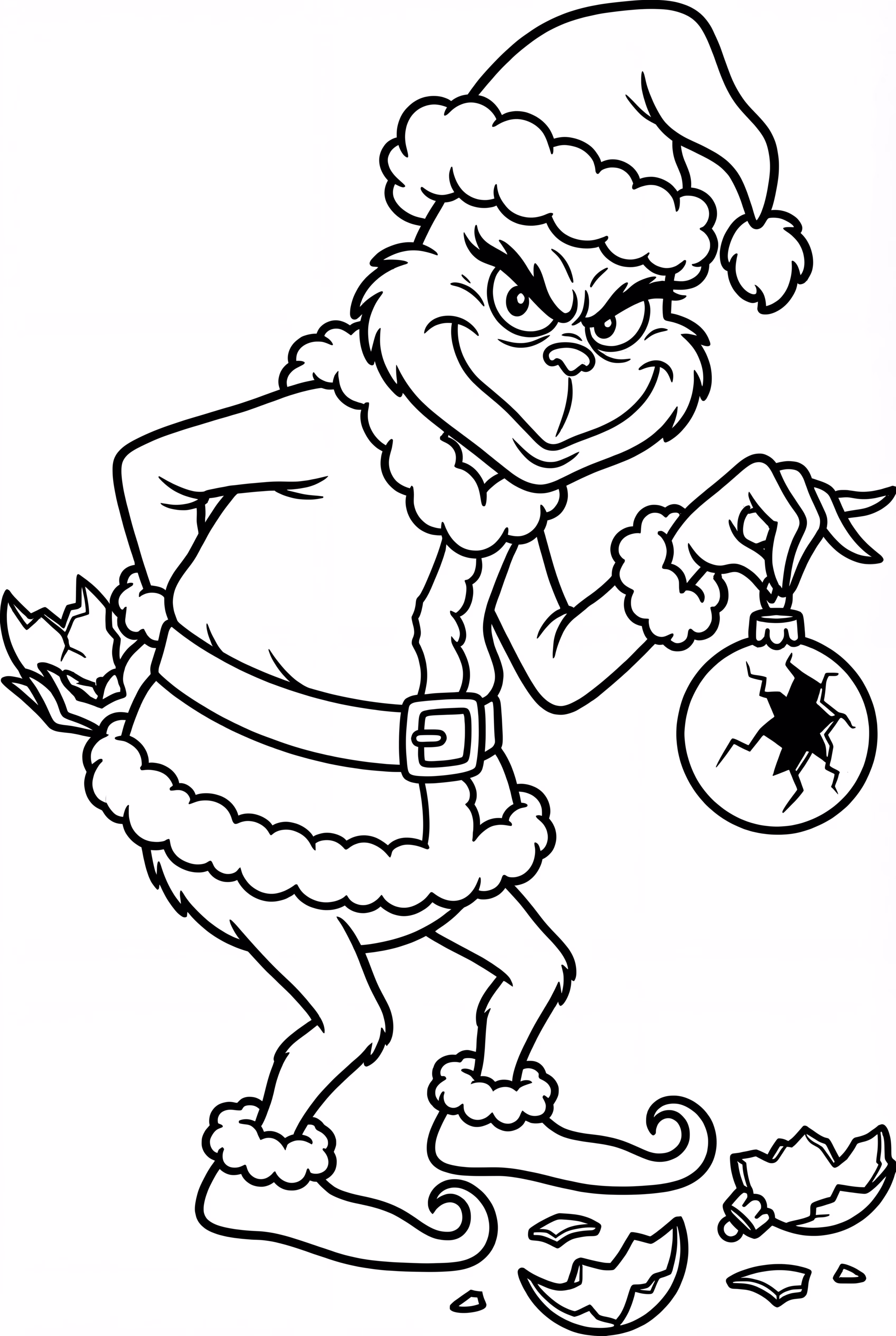 Der Grinch mit dem gebrochenen Ornament