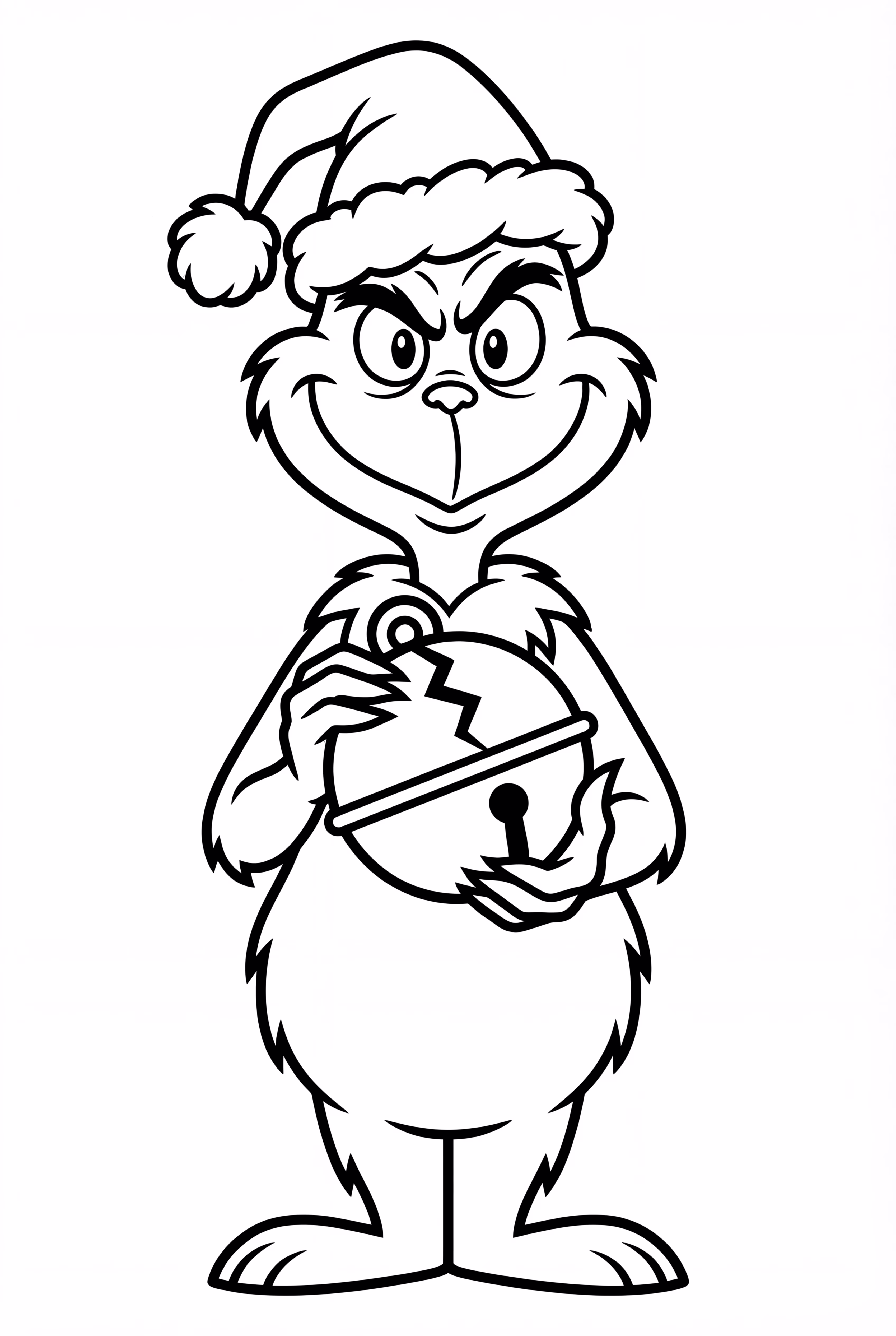 The Grinch Holding Broken Sleigh Bell