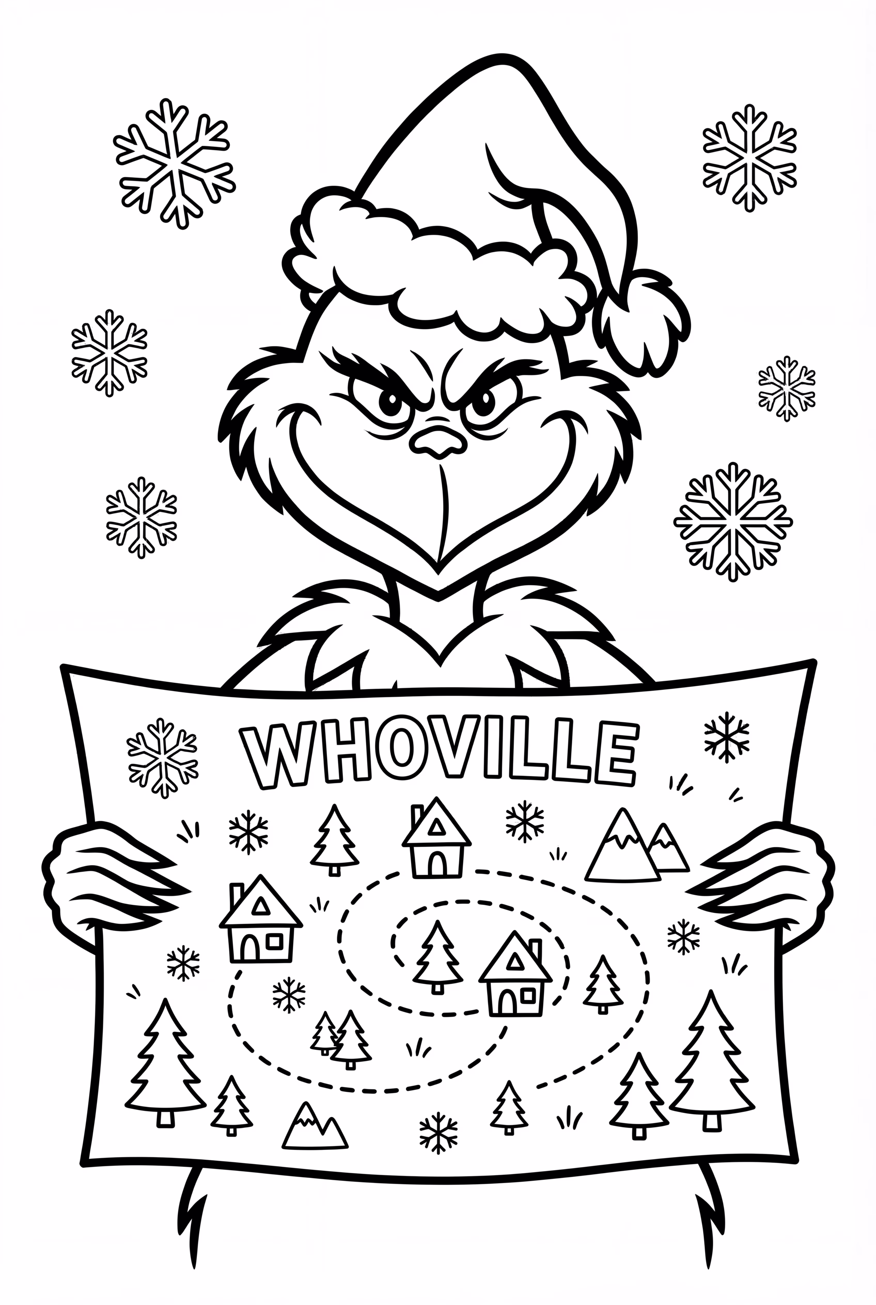 The Grinch Holding Map Of Whoville