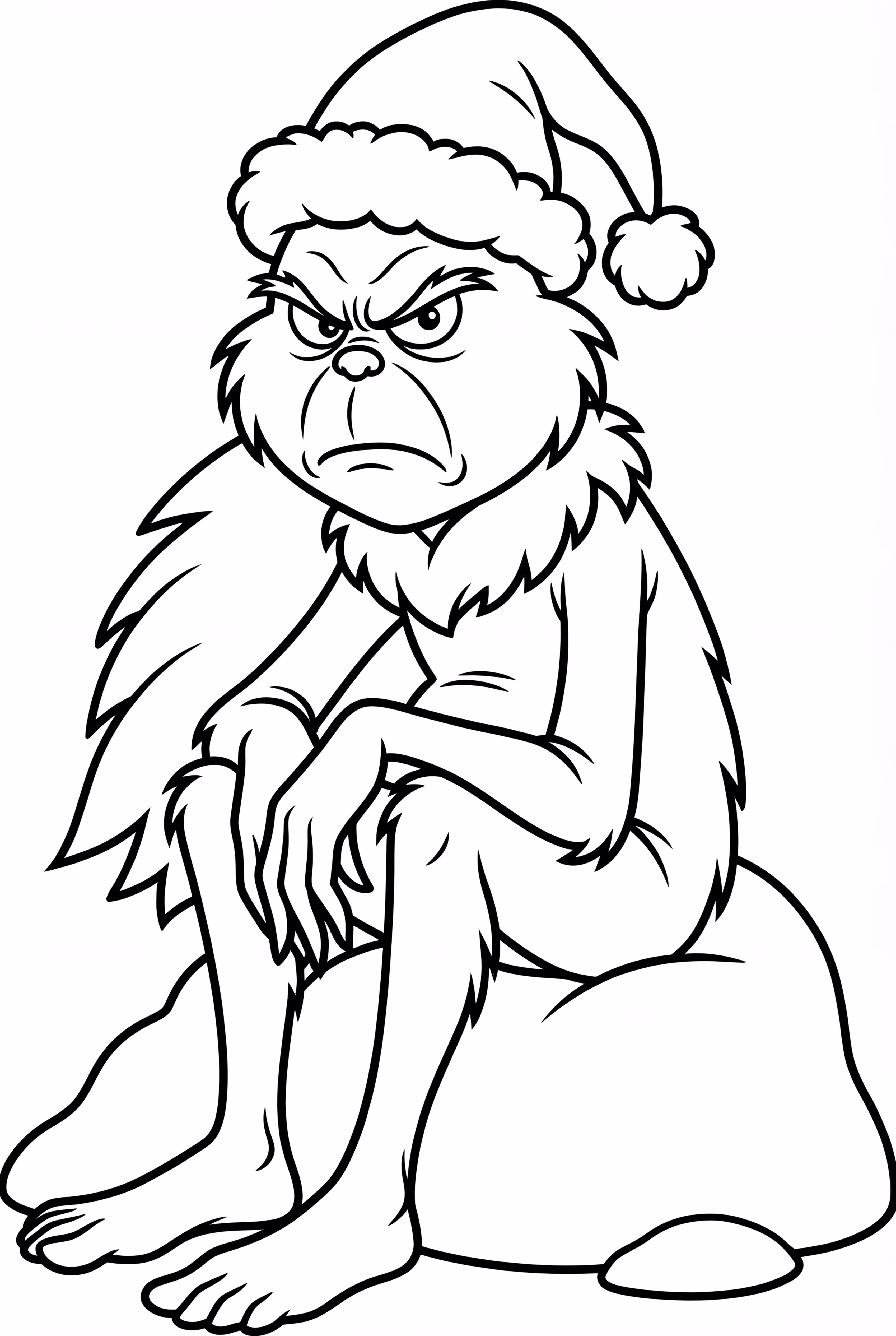 The Grinch Sitting On Snowbank