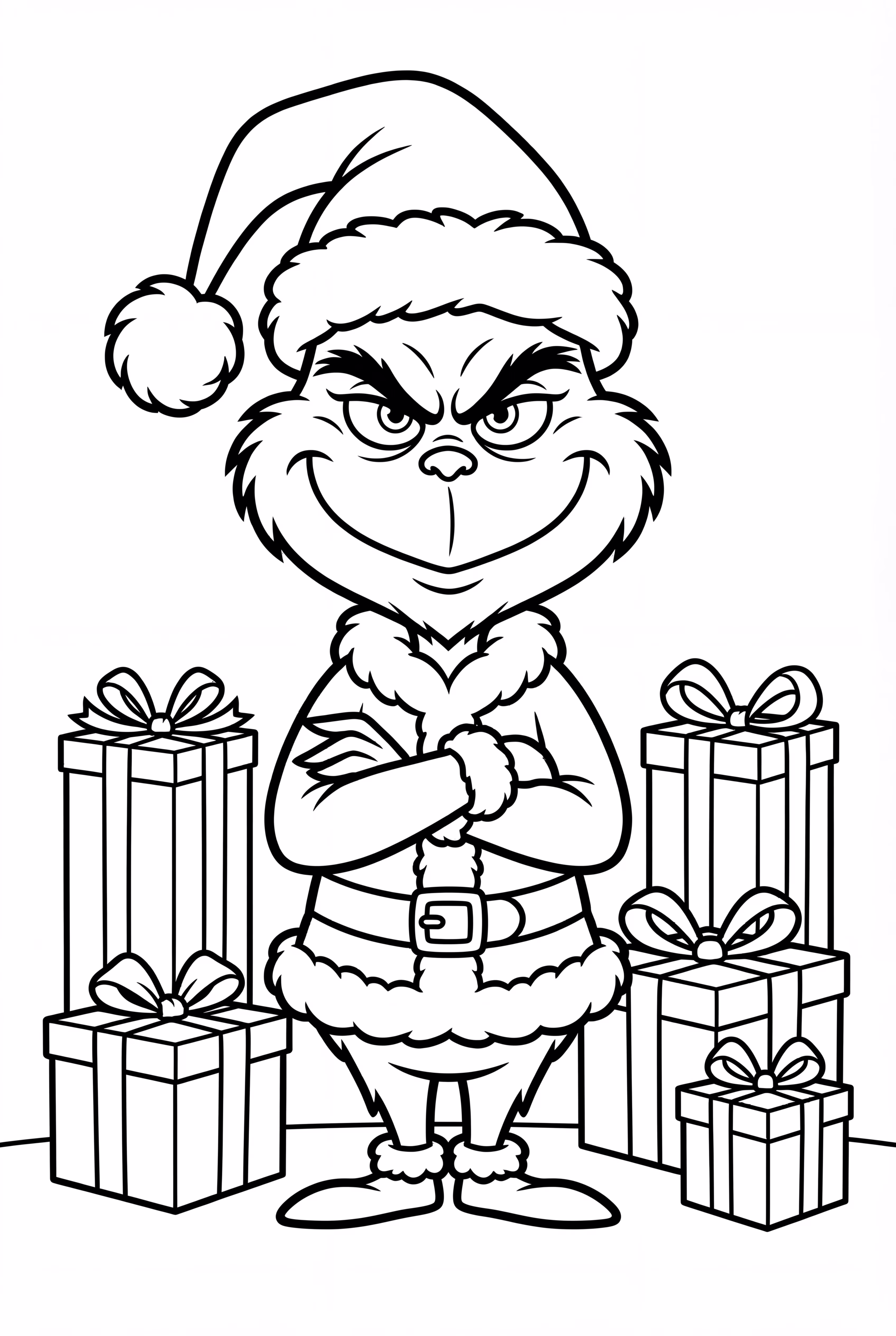 The Grinch Surrounded By Presents
