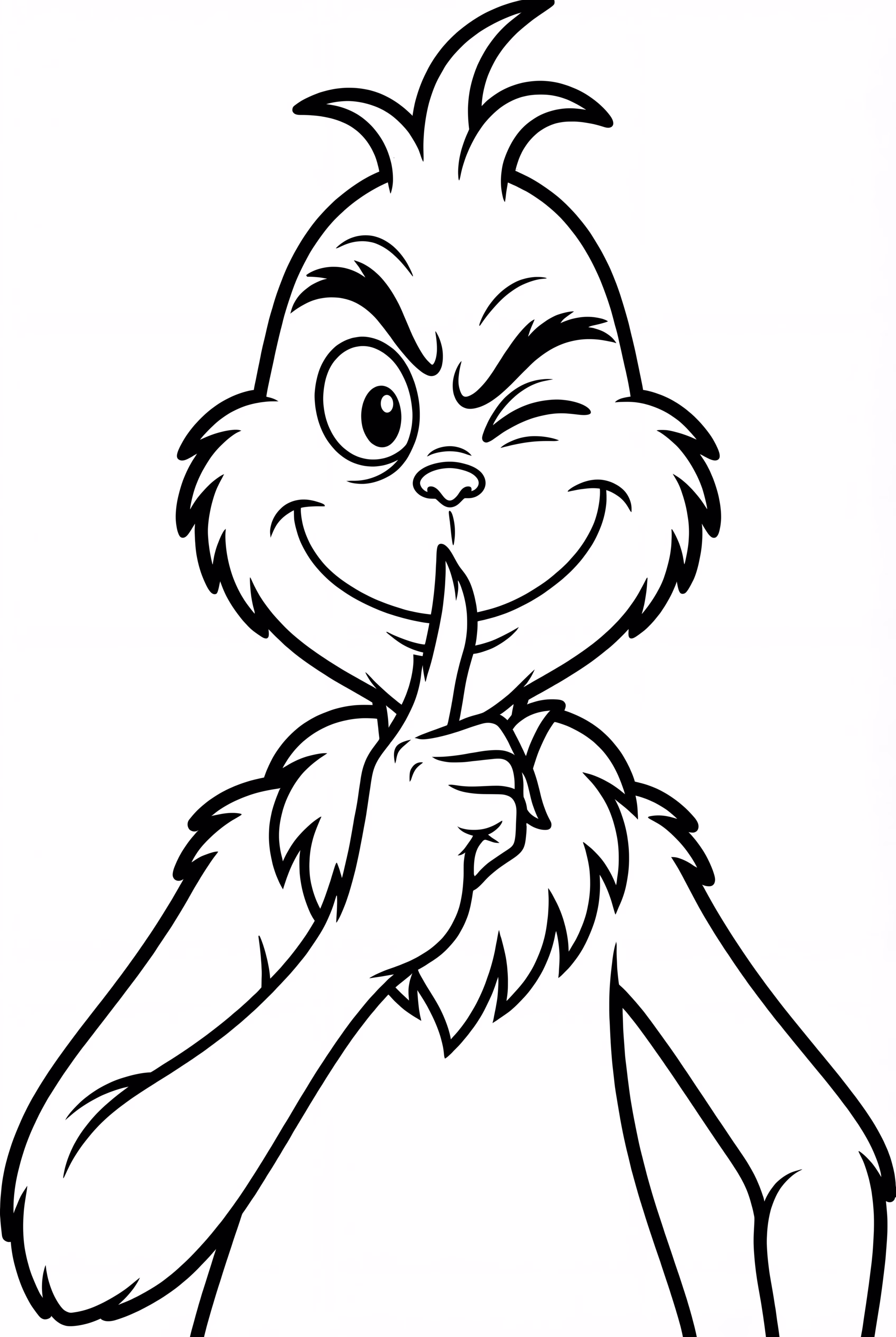 The Grinch Winking With Finger On Lips