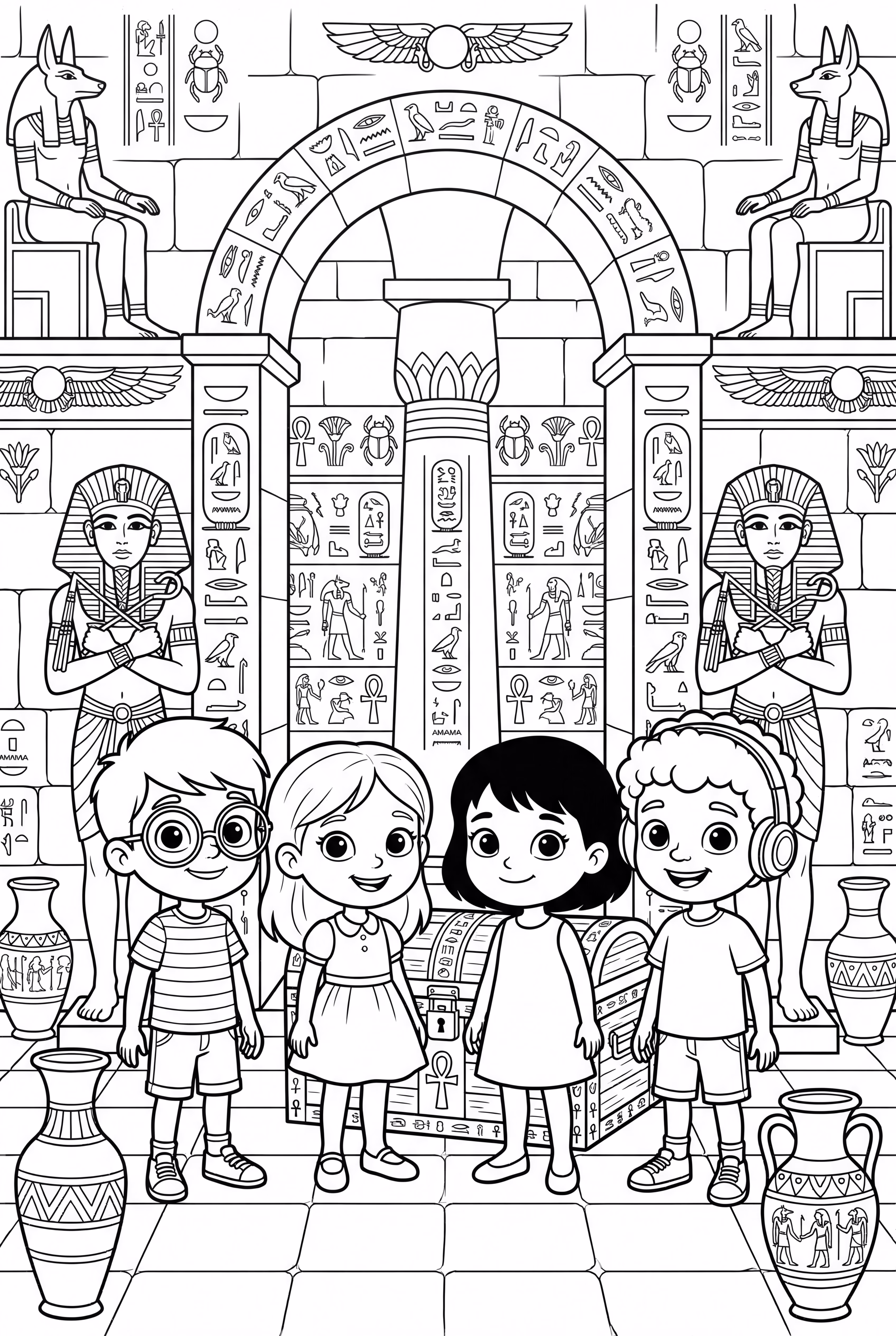 Les Petits Einsteins explorant une tombe égyptienne