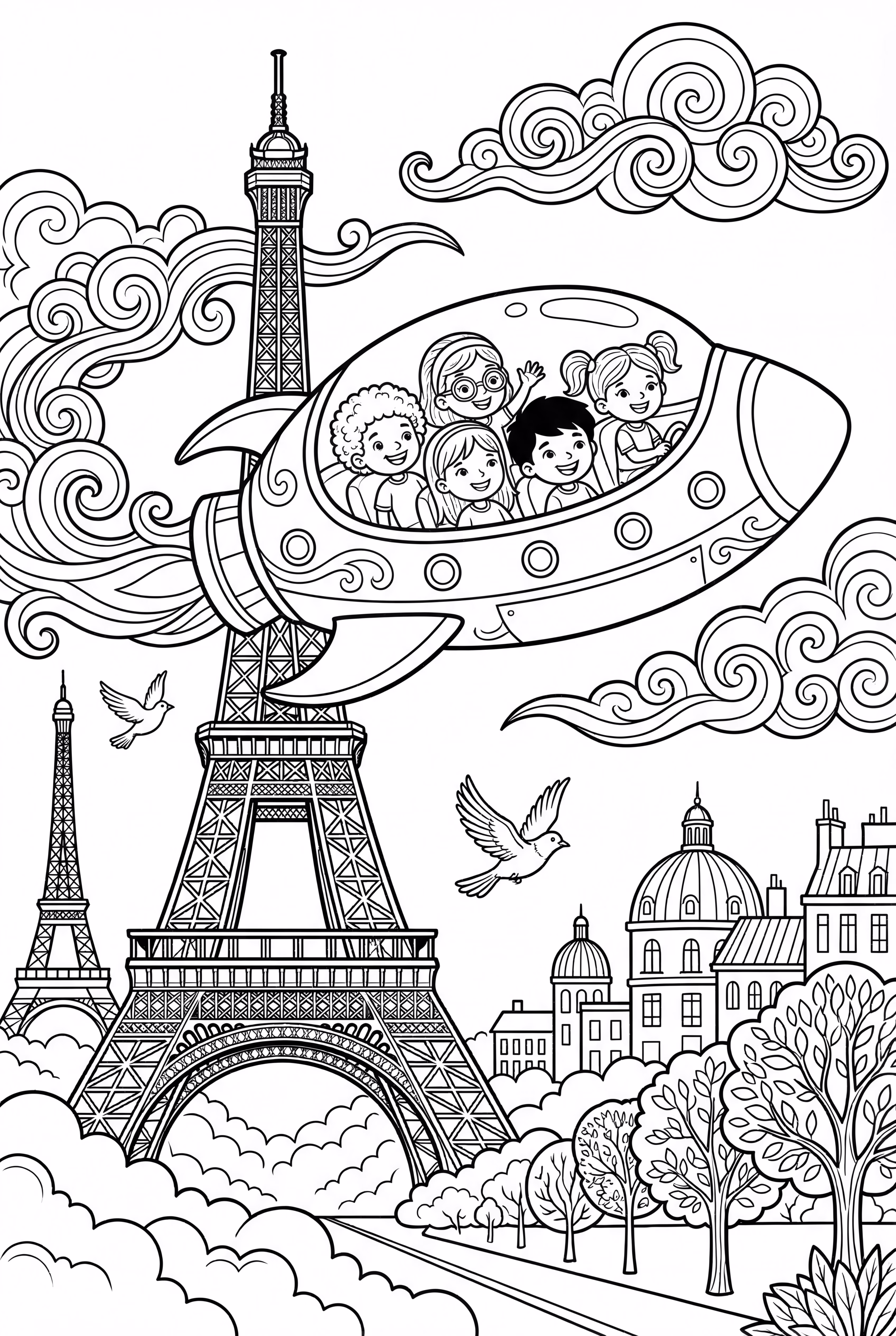 The Little Einsteins Flying Around The Eiffel Tower