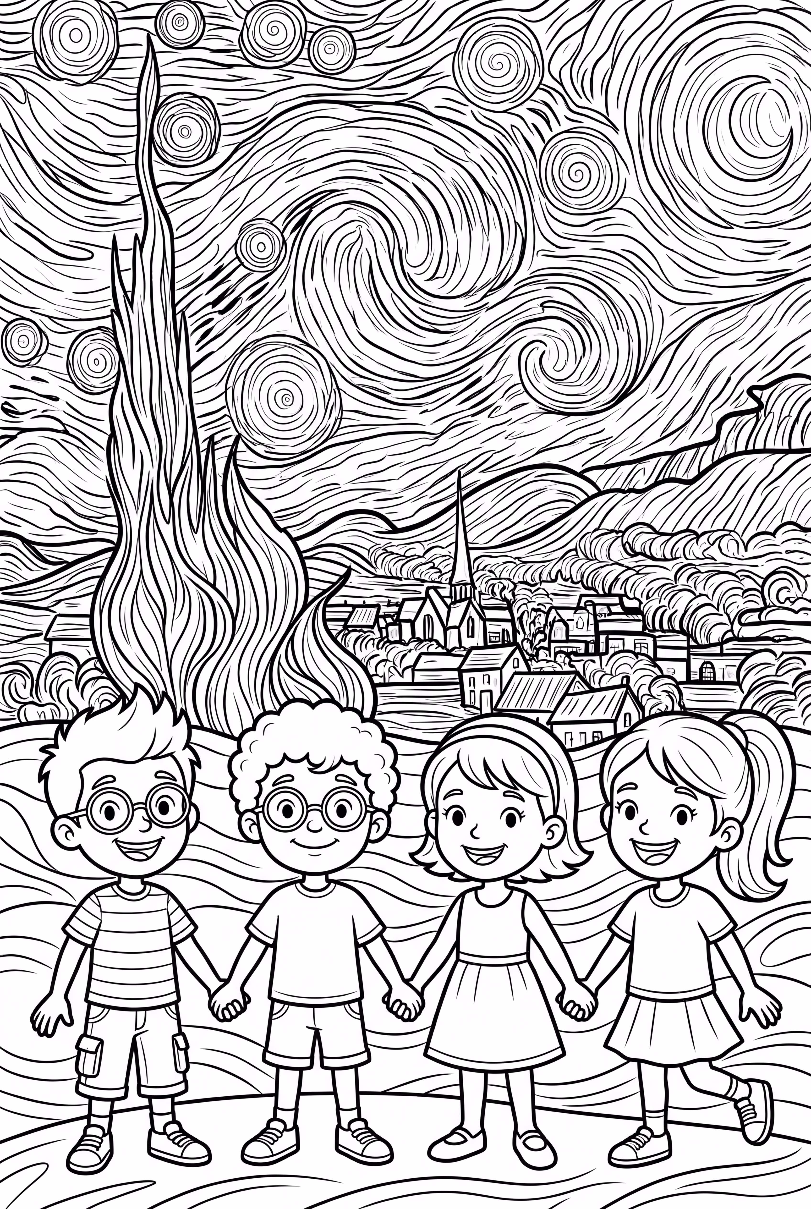 The Little Einsteins In Van Gogh's Starry Night