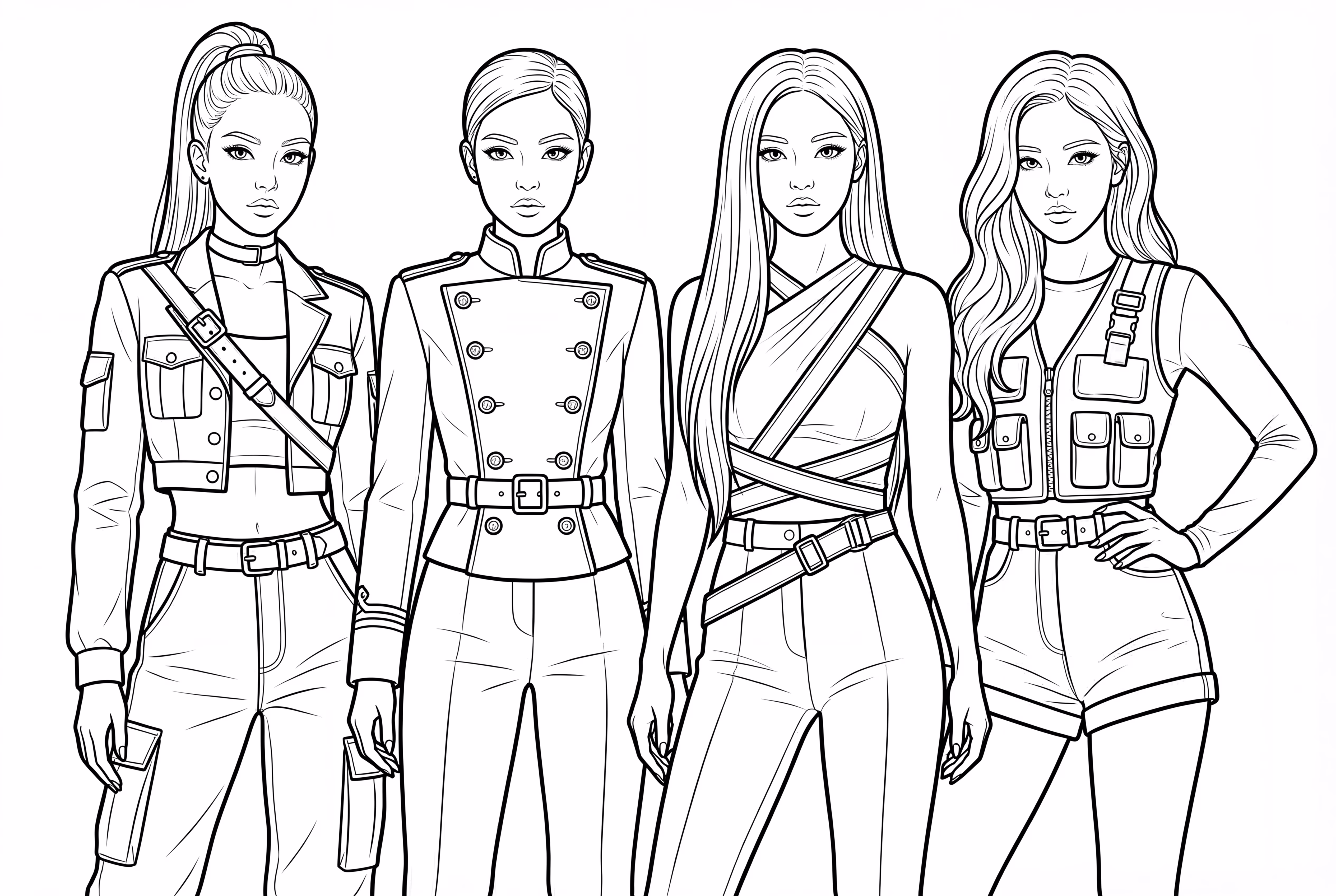 The Members Of Blackpink In Military Style Outfits