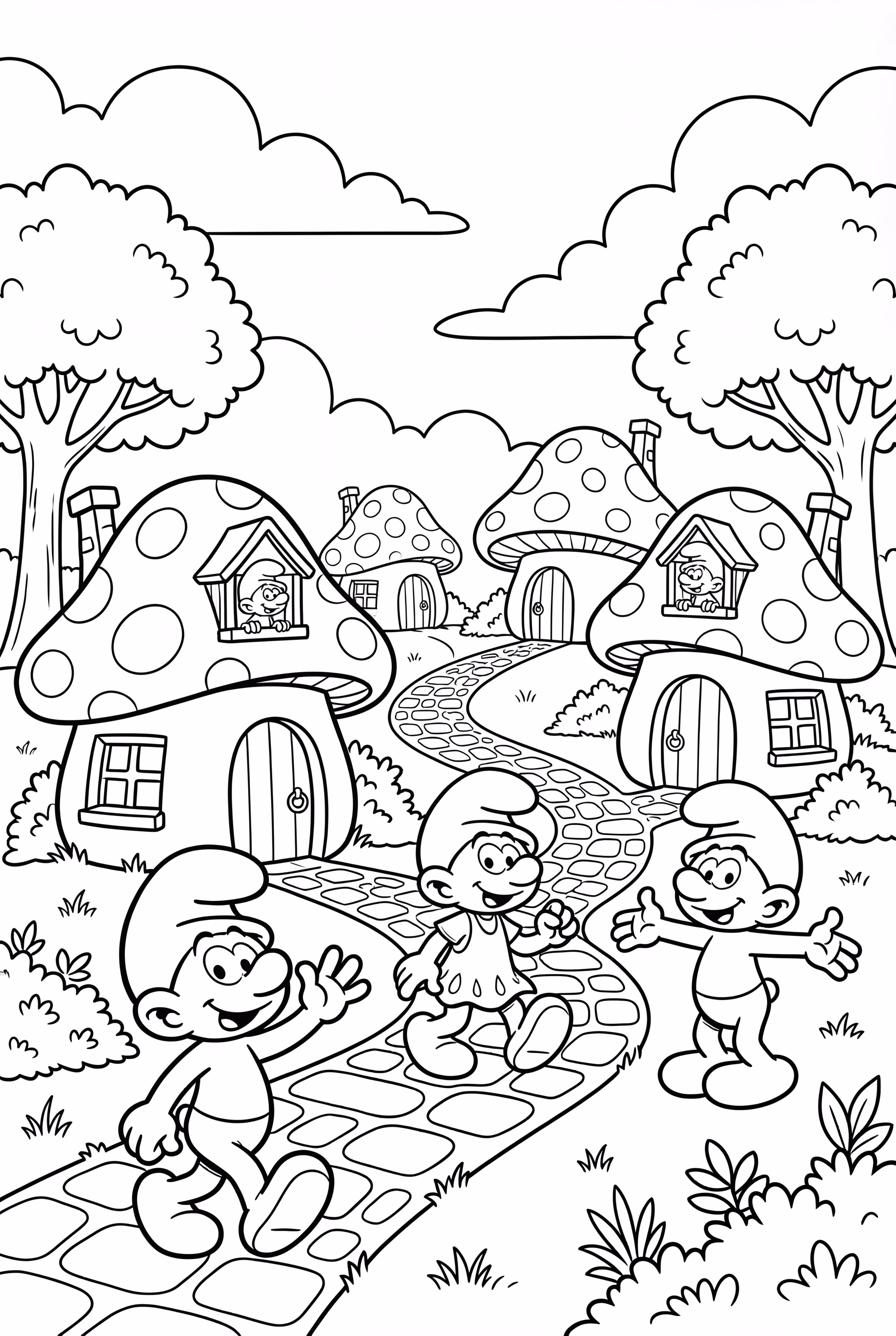 The Smurf Village And Mushroom Houses