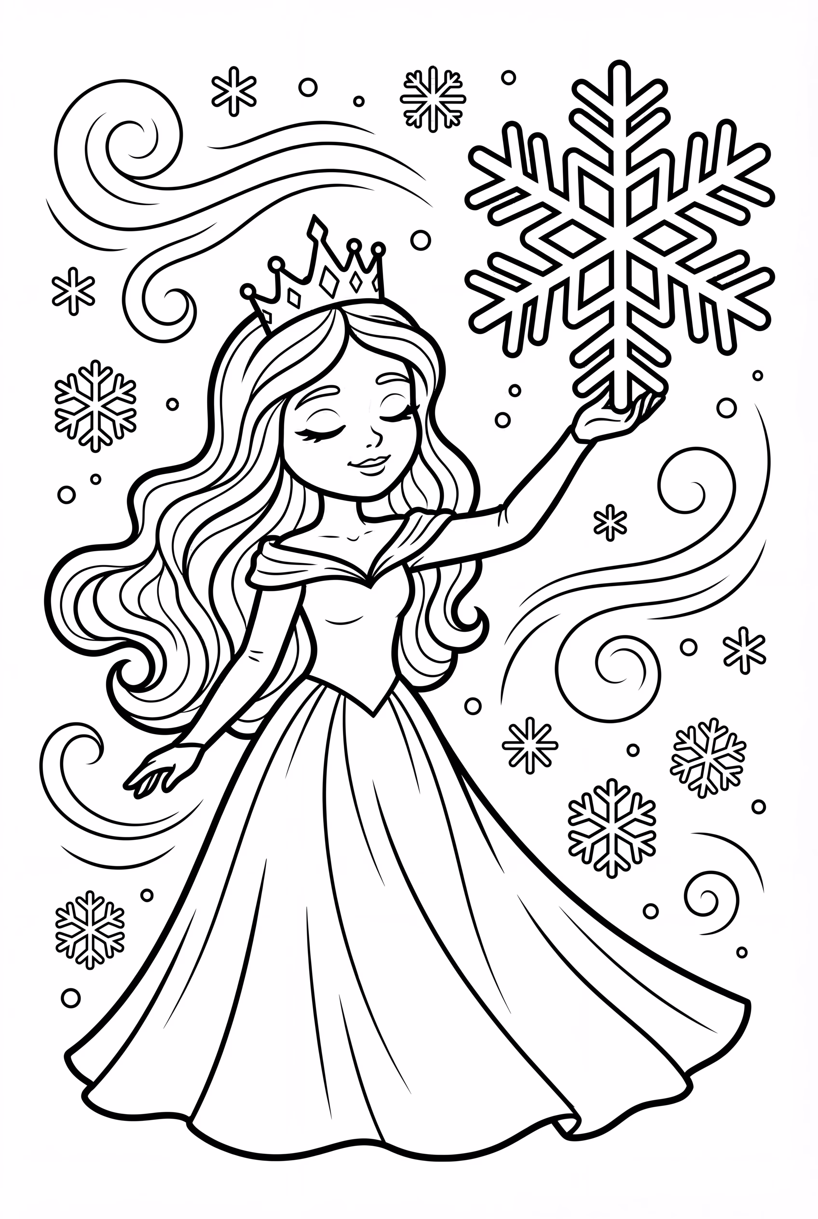 The Snow Queen Holding A Snowflake