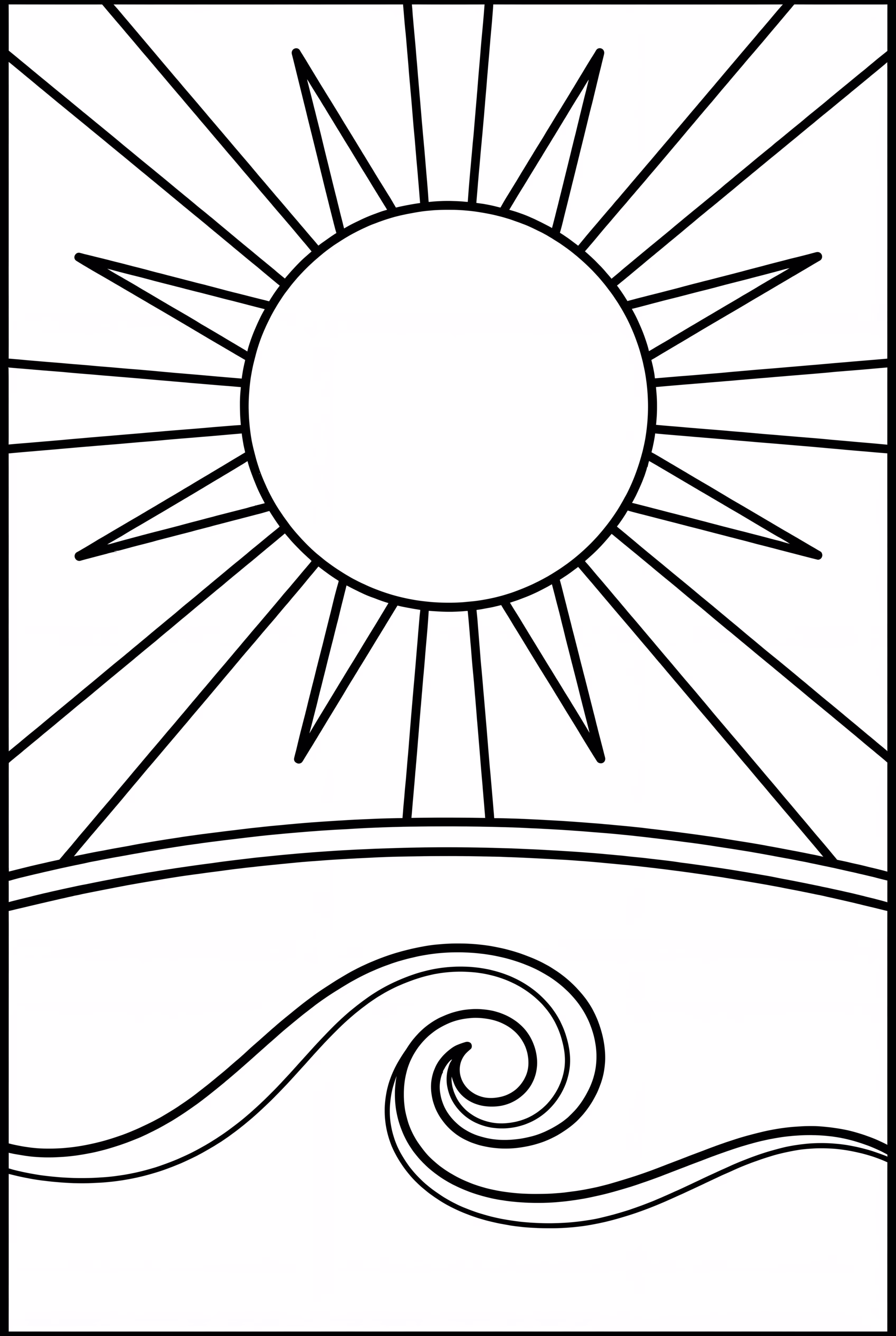 The Sun Over the Calm Ocean