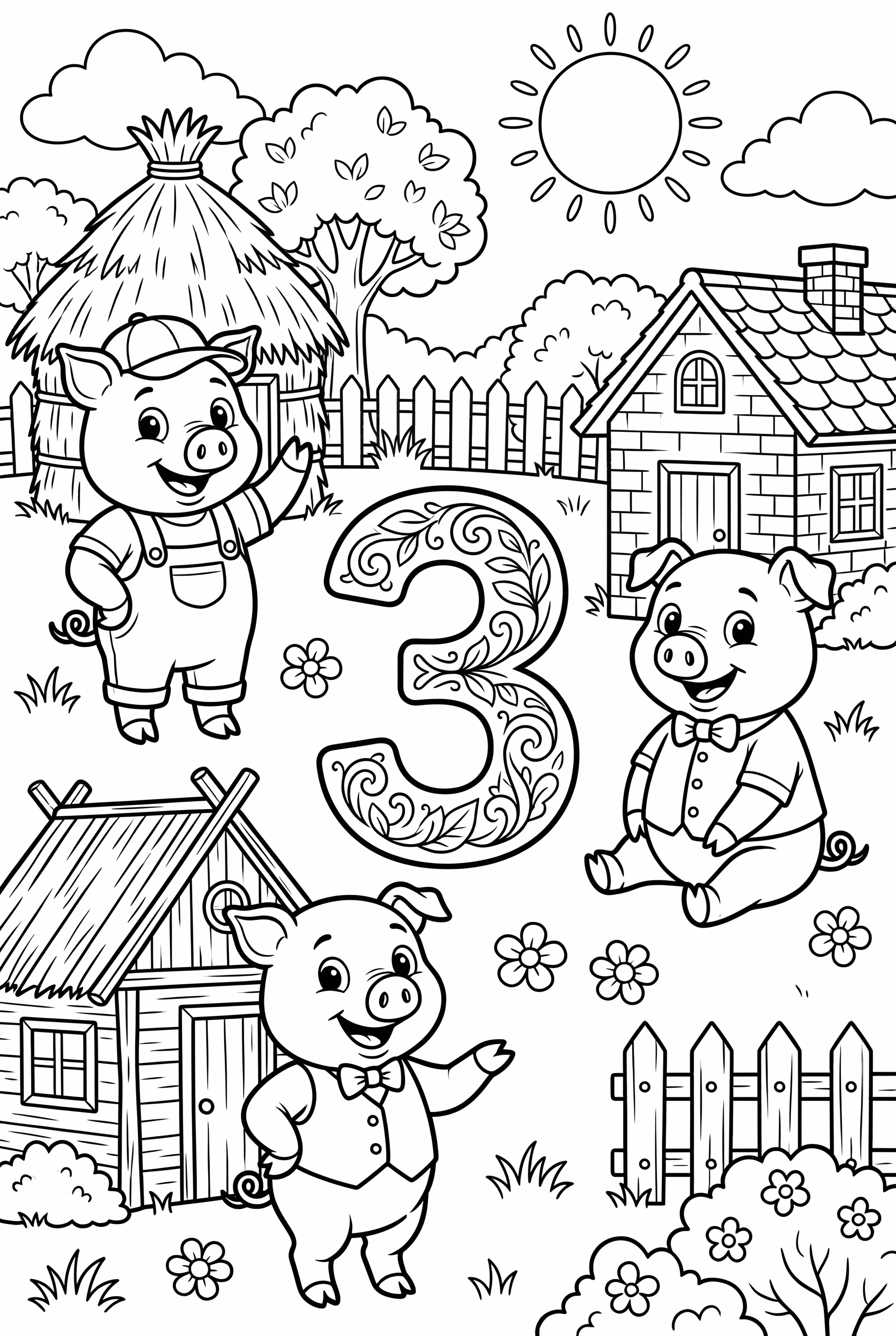 The Three Little Pigs And Number Three