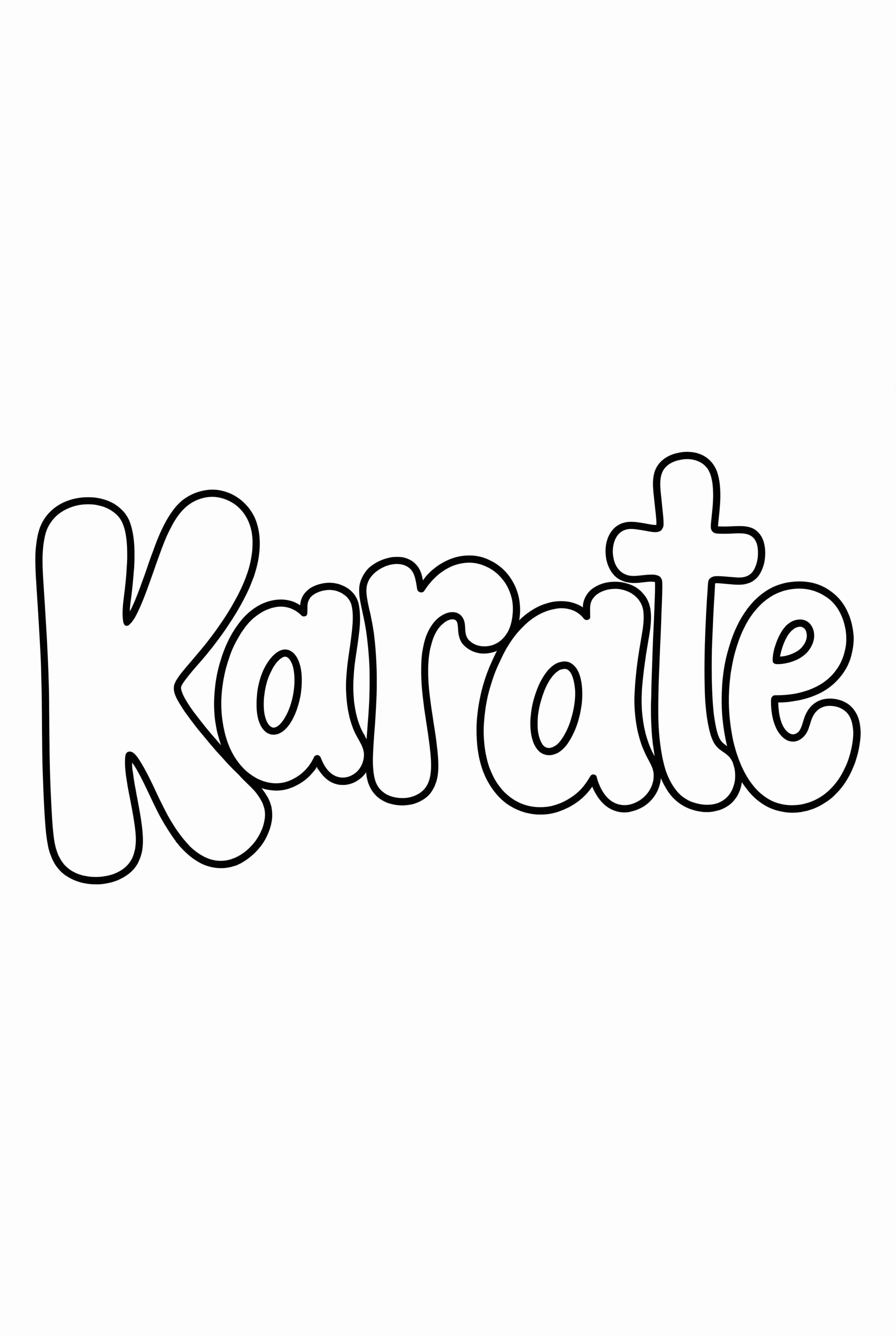 泡泡字母中的“空手道”一词