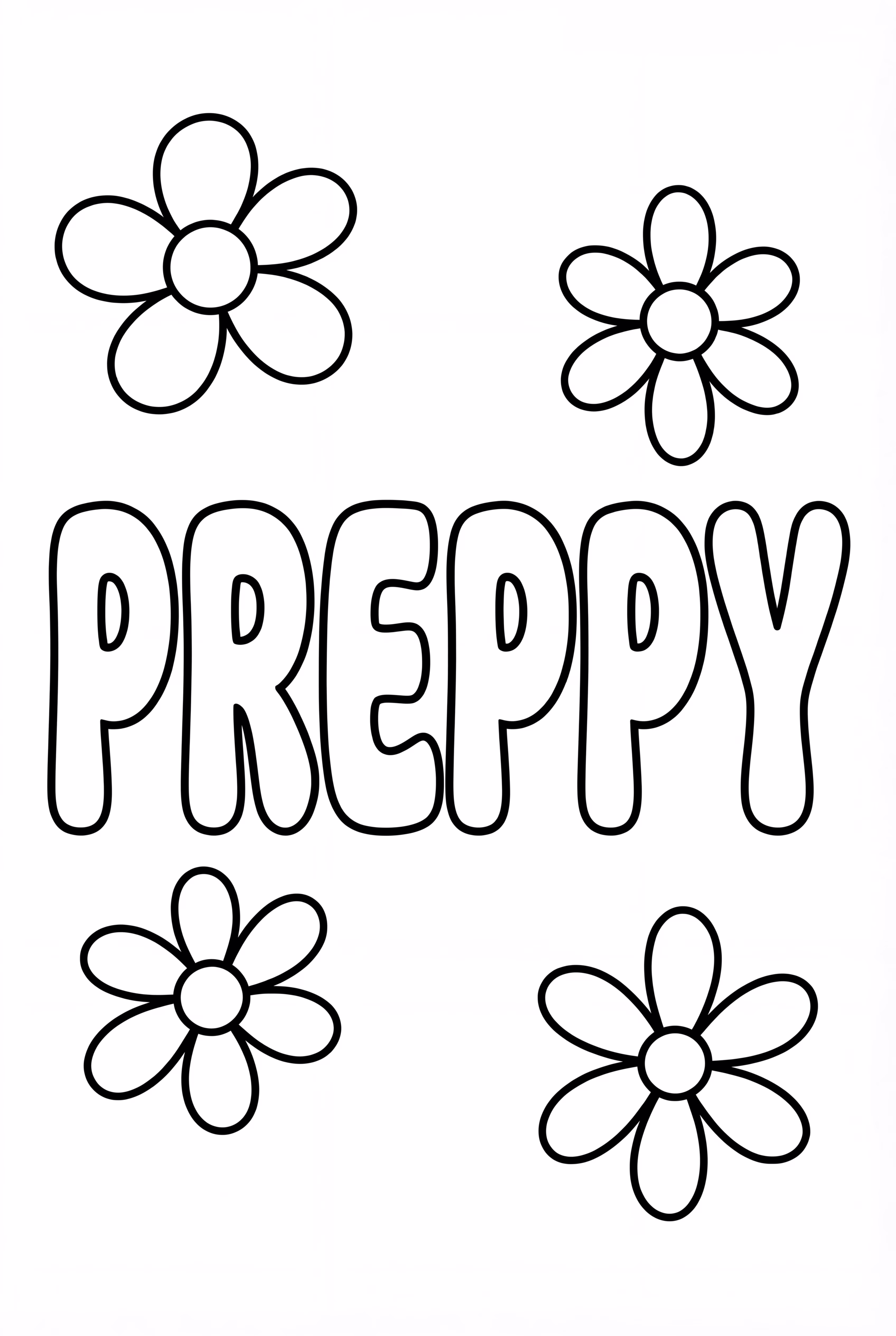 The Word Preppy with Flowers