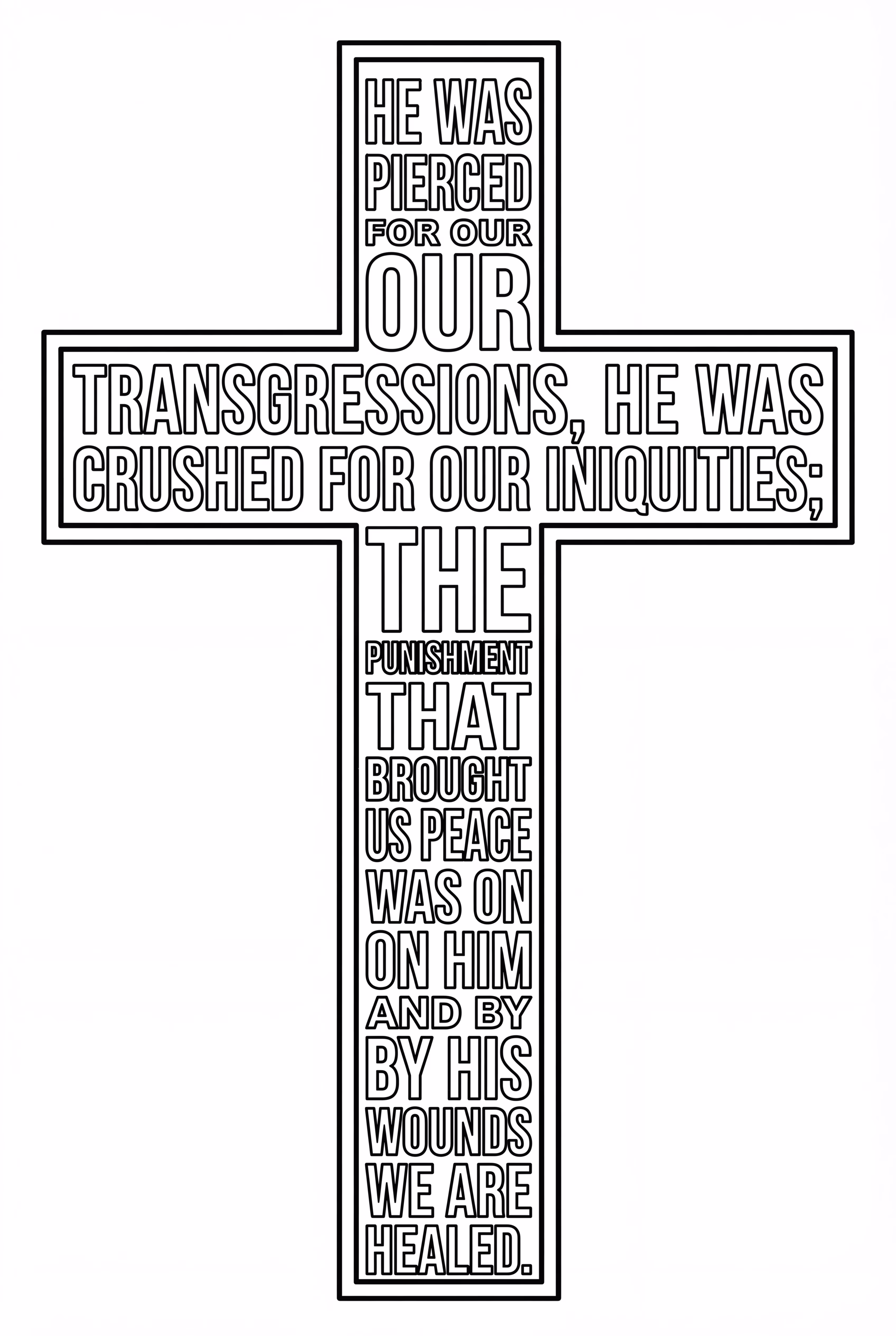 以賽亞書 53:5 經文位於大十字架內