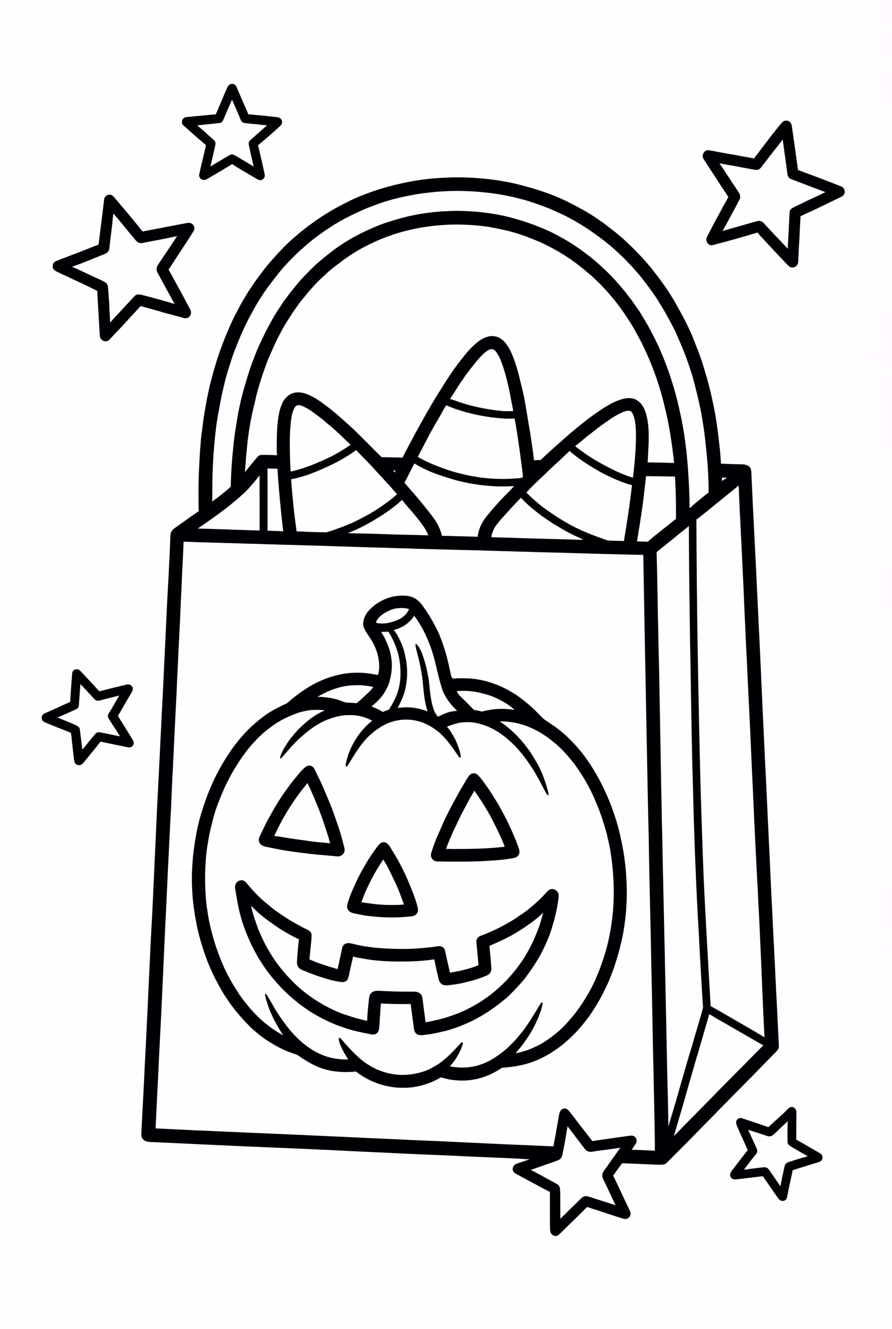 Three Candy Corn In A Trick Or Treat Bag