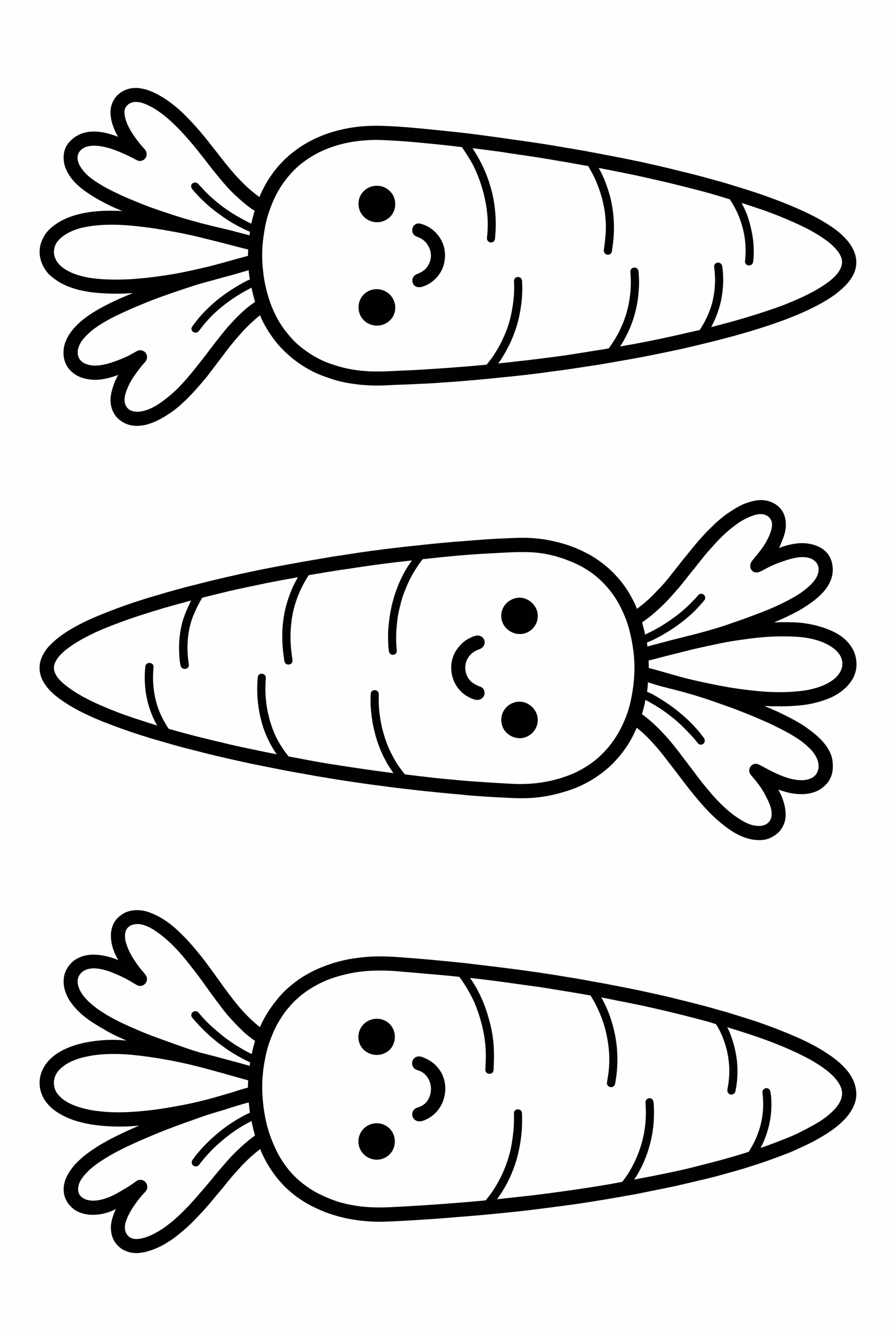 三根胡蘿蔔排成一排