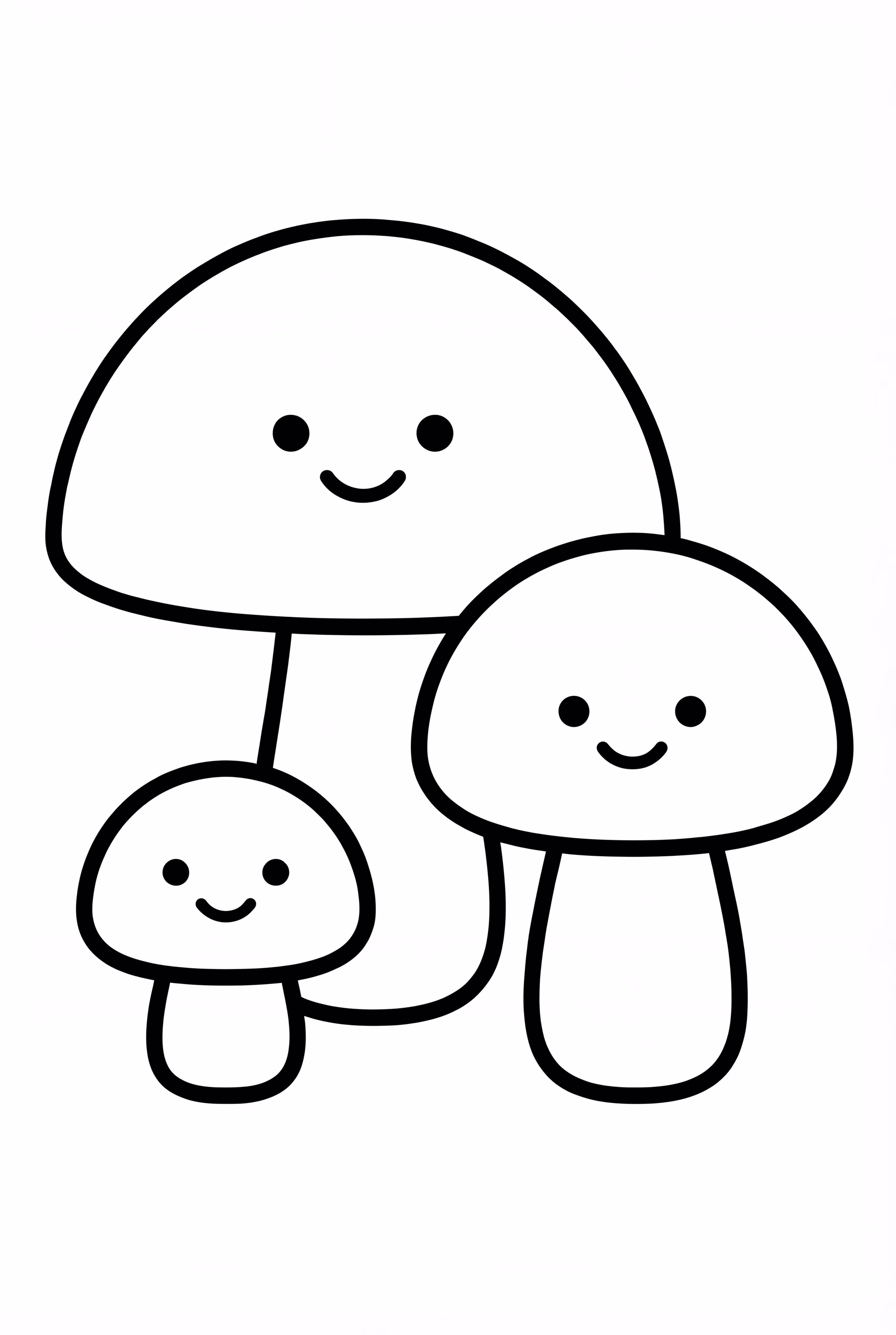 Three Mushrooms In The Garden