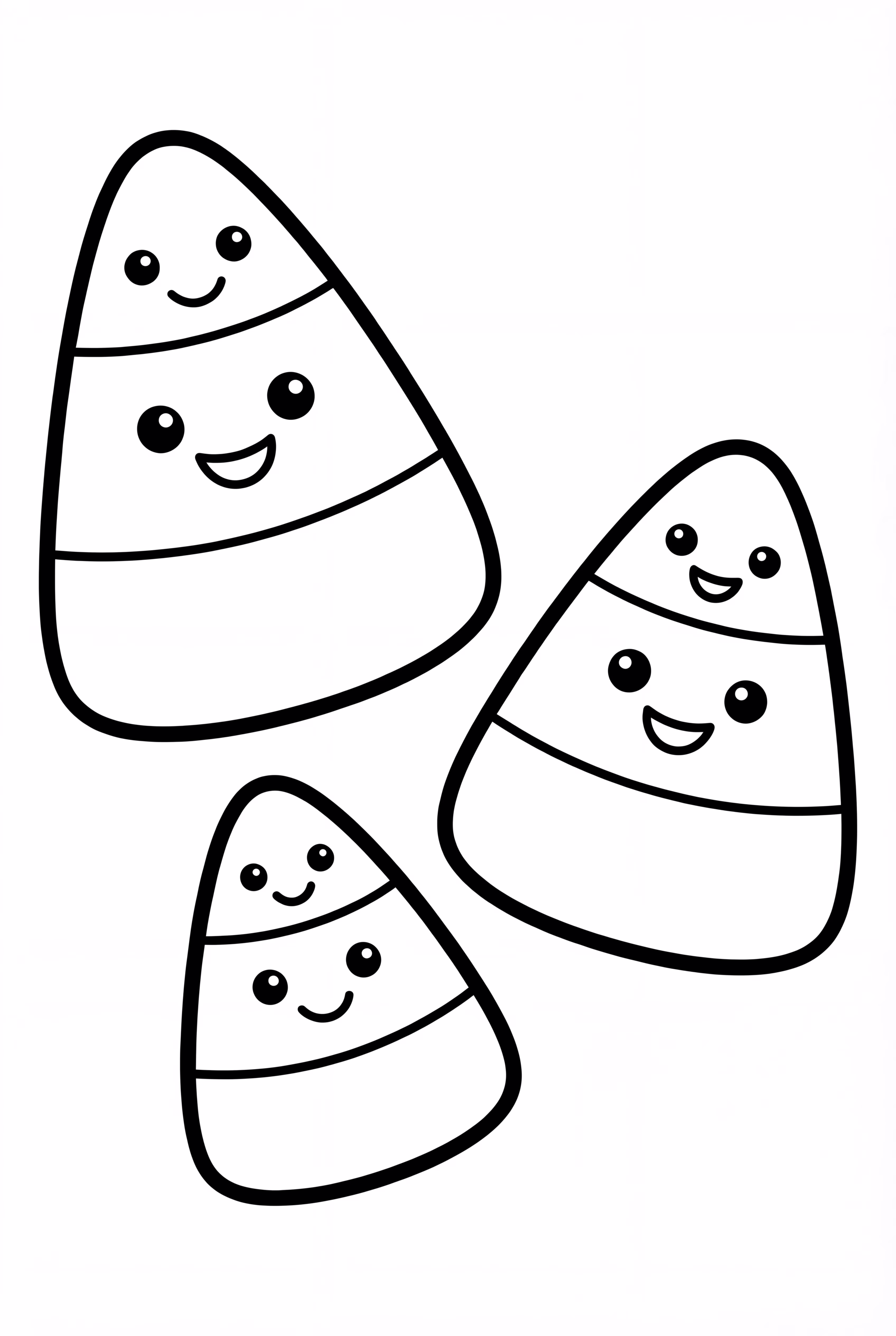 シンプルなキャンディコーン3つ