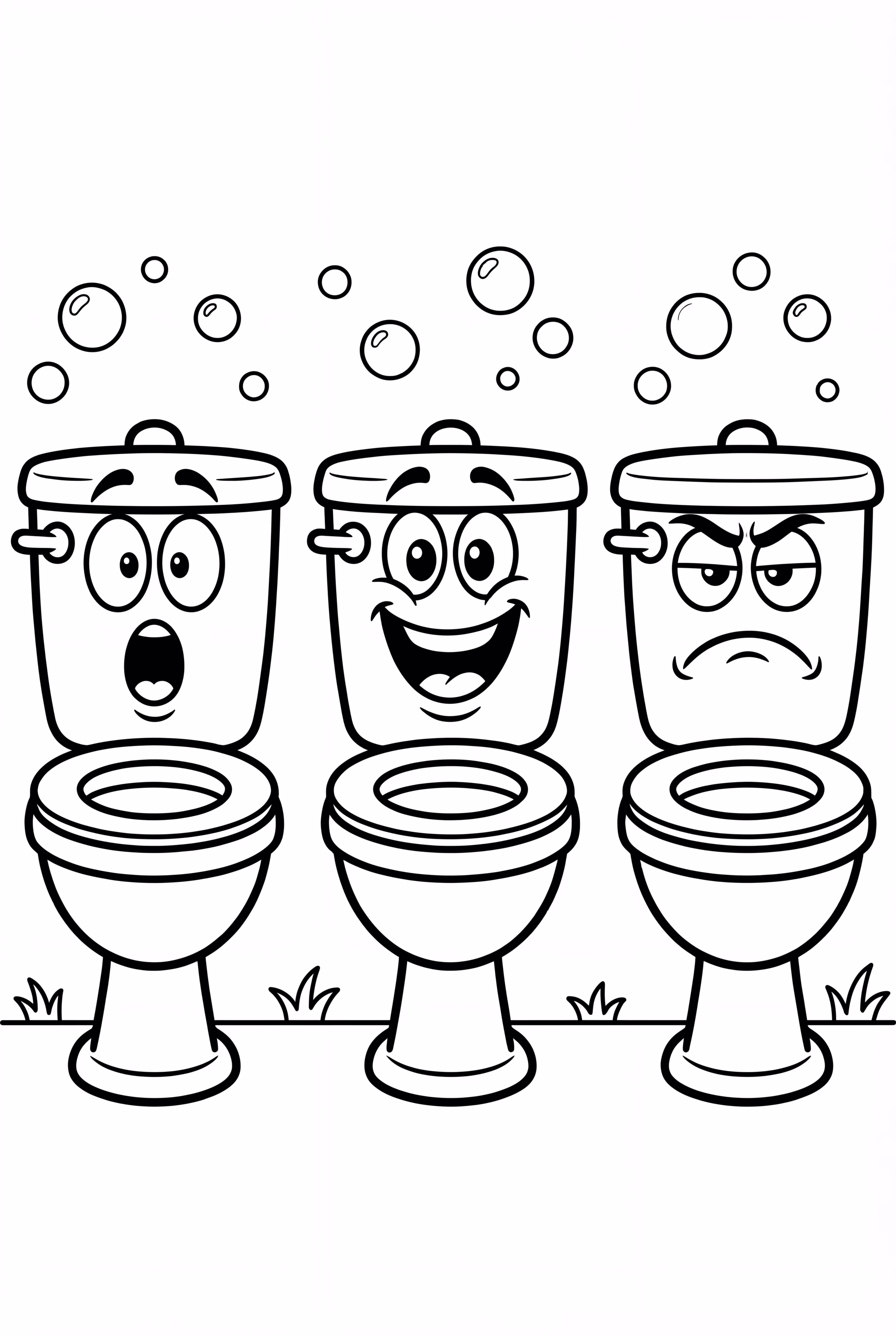 三個排排站的 Skibidi 馬桶