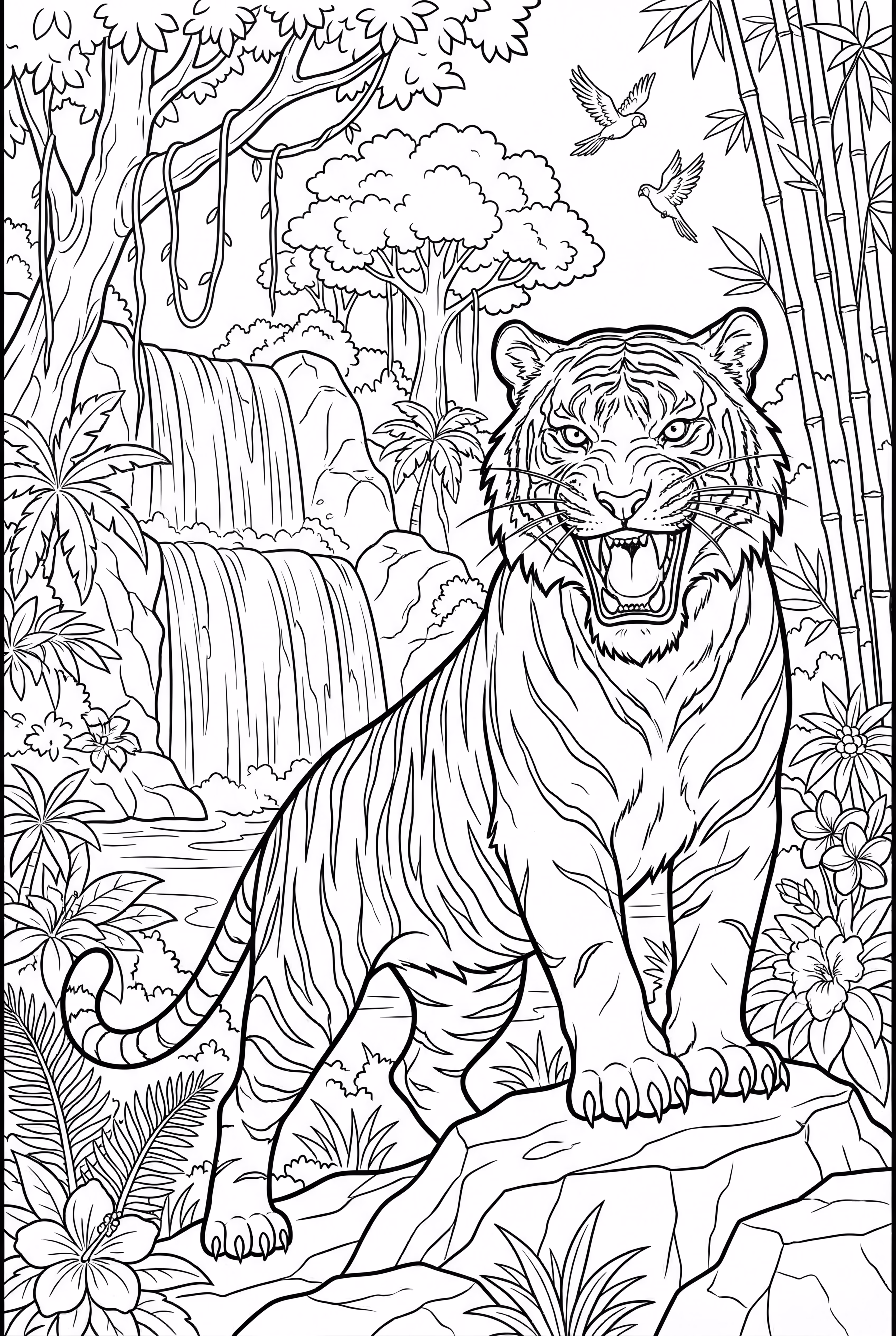 Aventure du Tigre à la Cascade