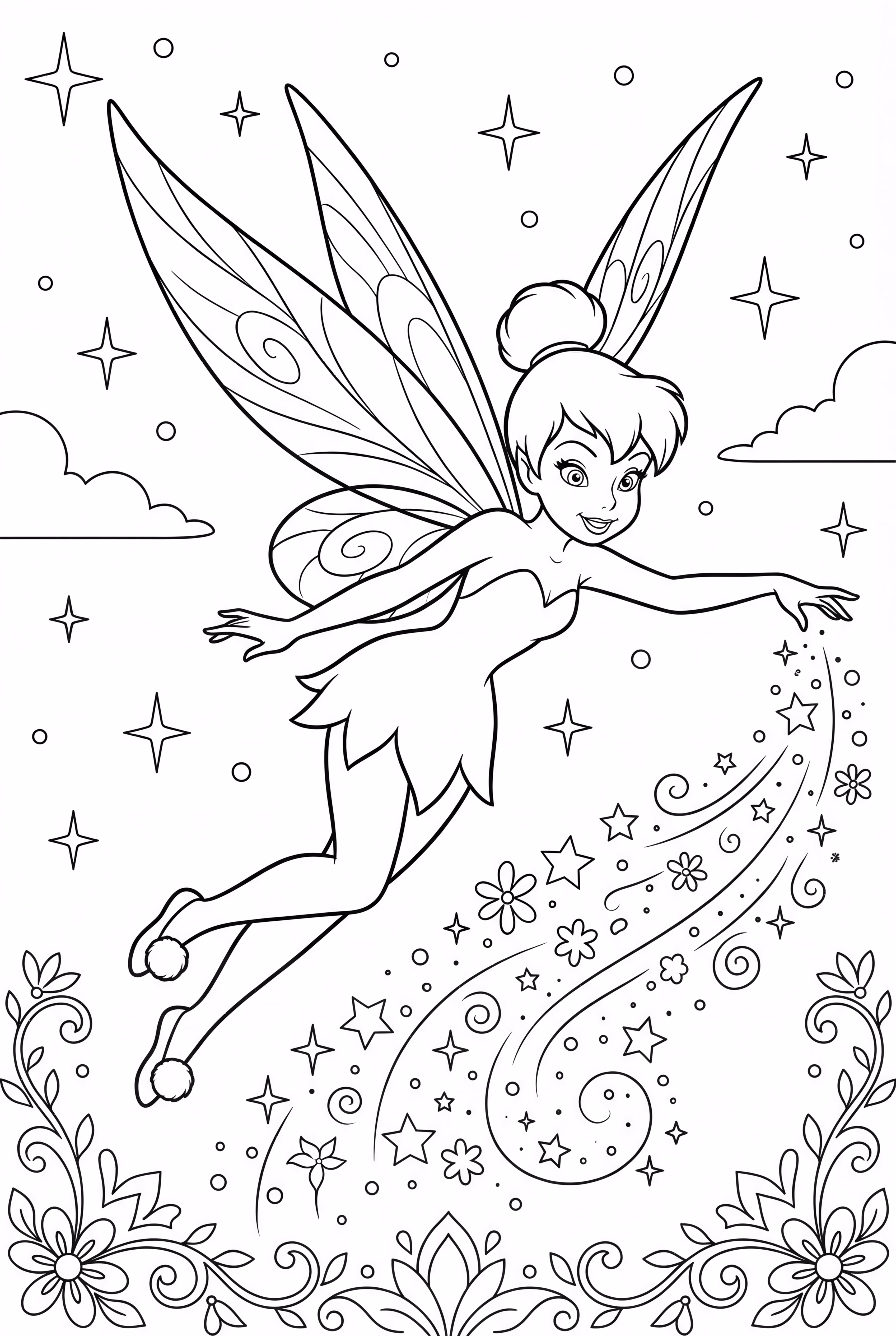 tinkerbell creating a trail of sparkles