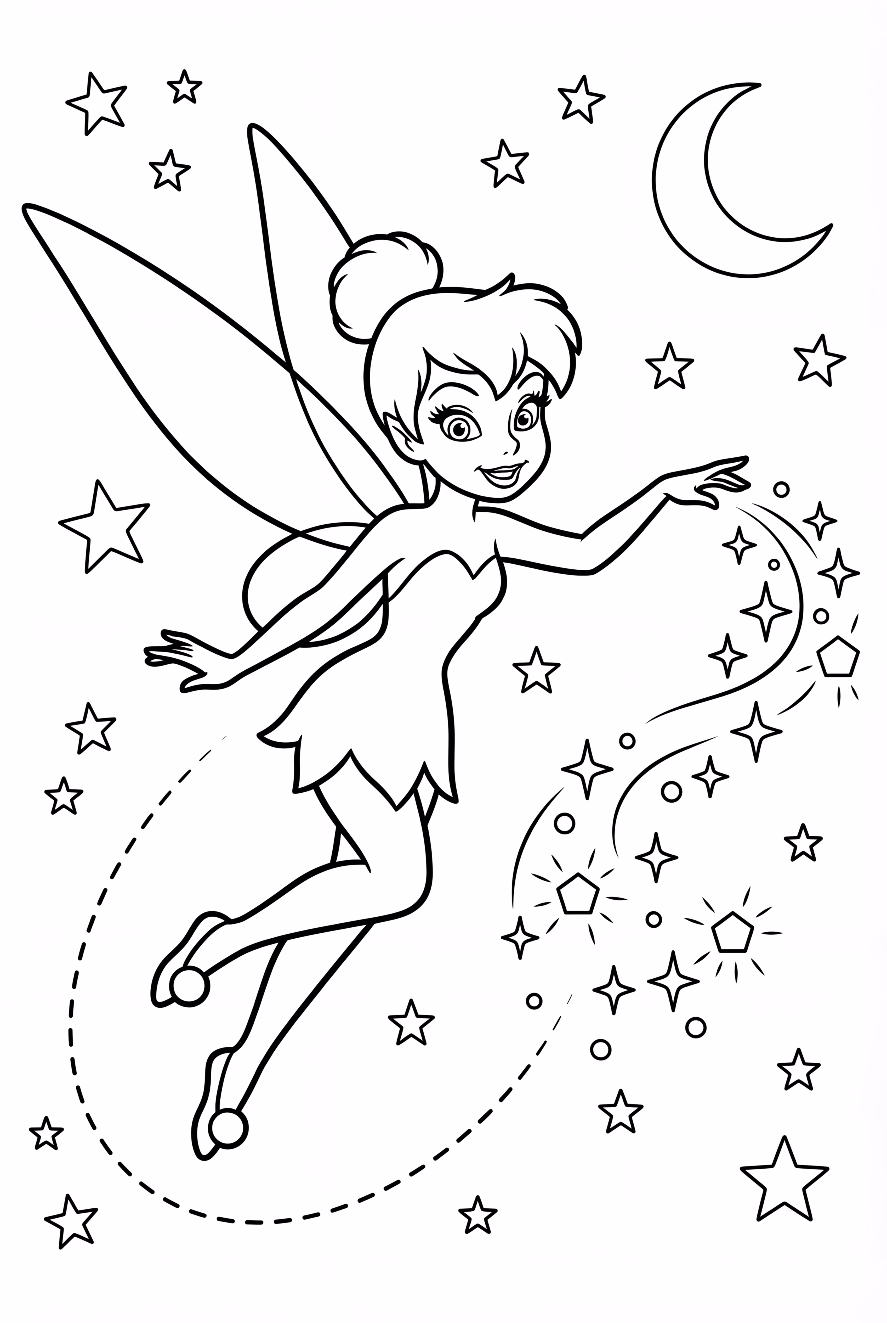 tinkerbell creating a trail of sparkles