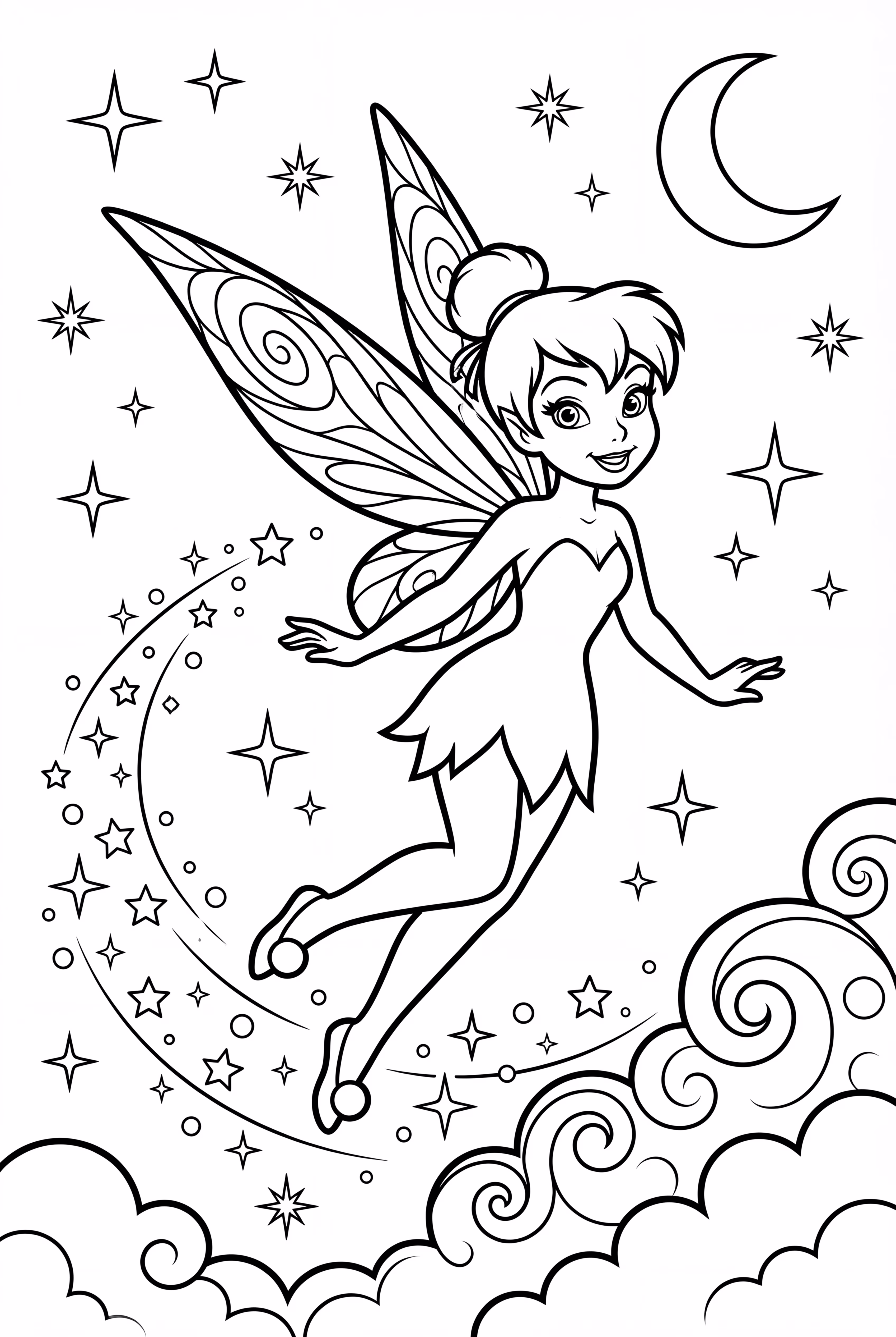 Sininho voando com brilhos