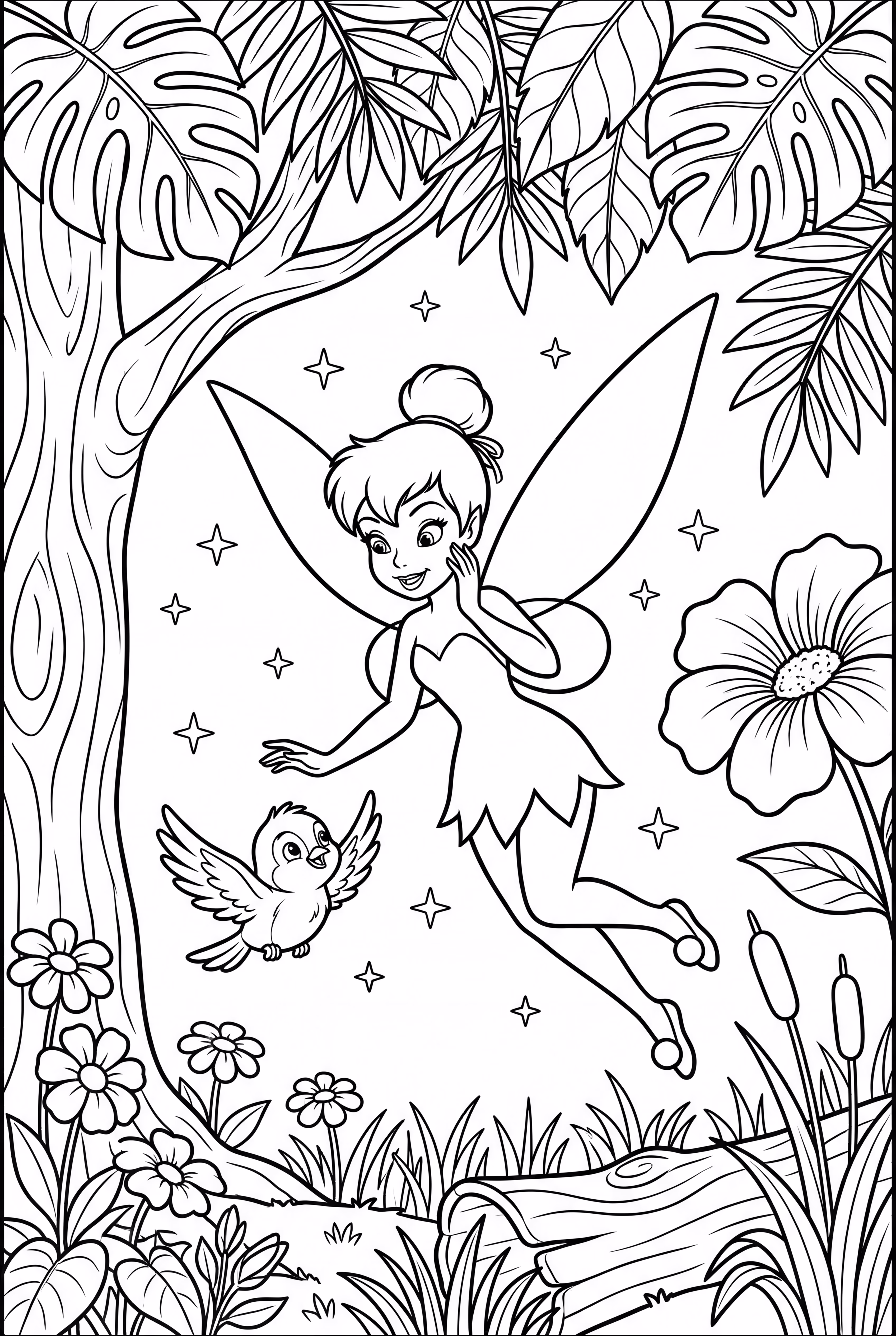 tinkerbell helping a lost bird find its way home-2
