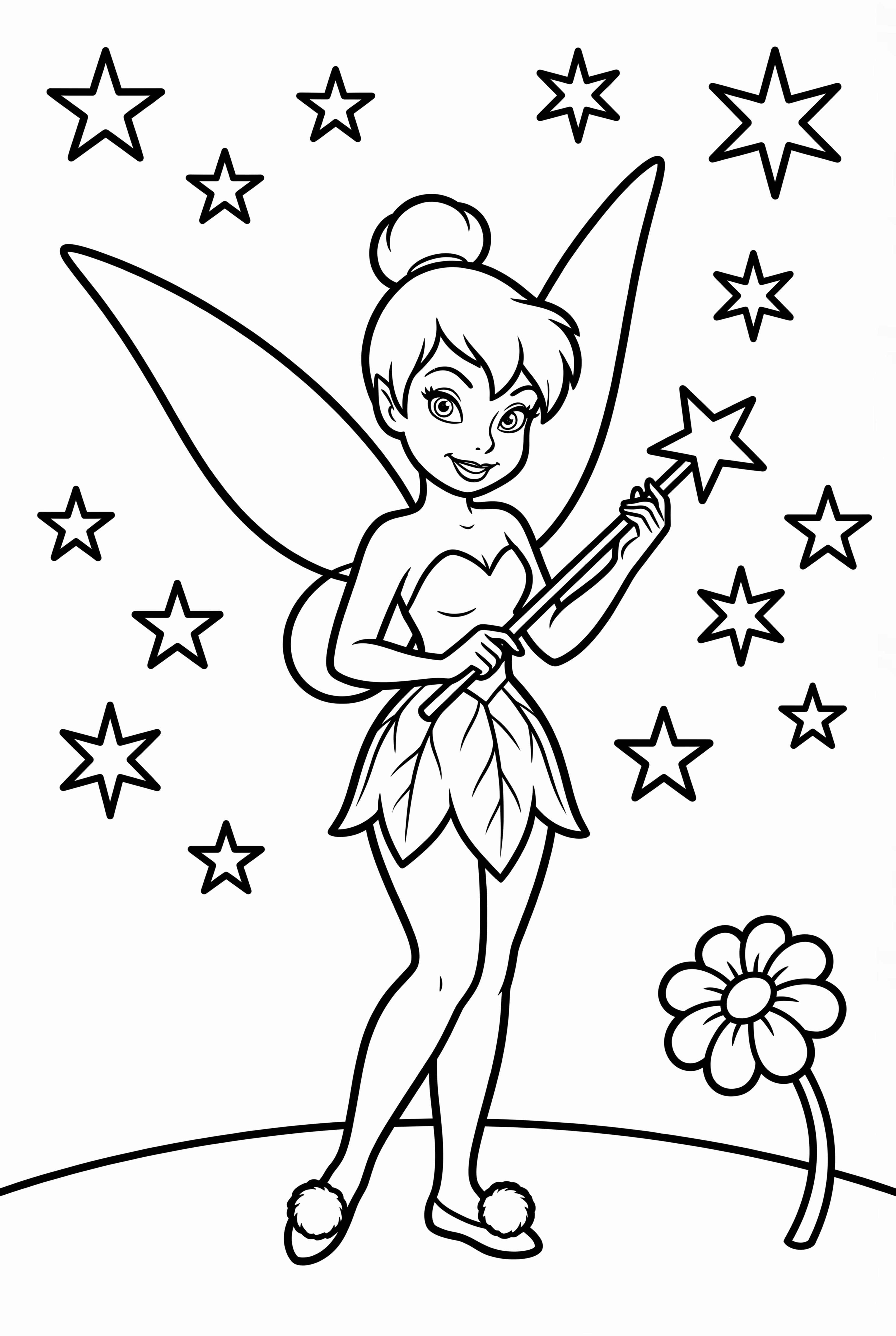 tinkerbell holding a magic wand