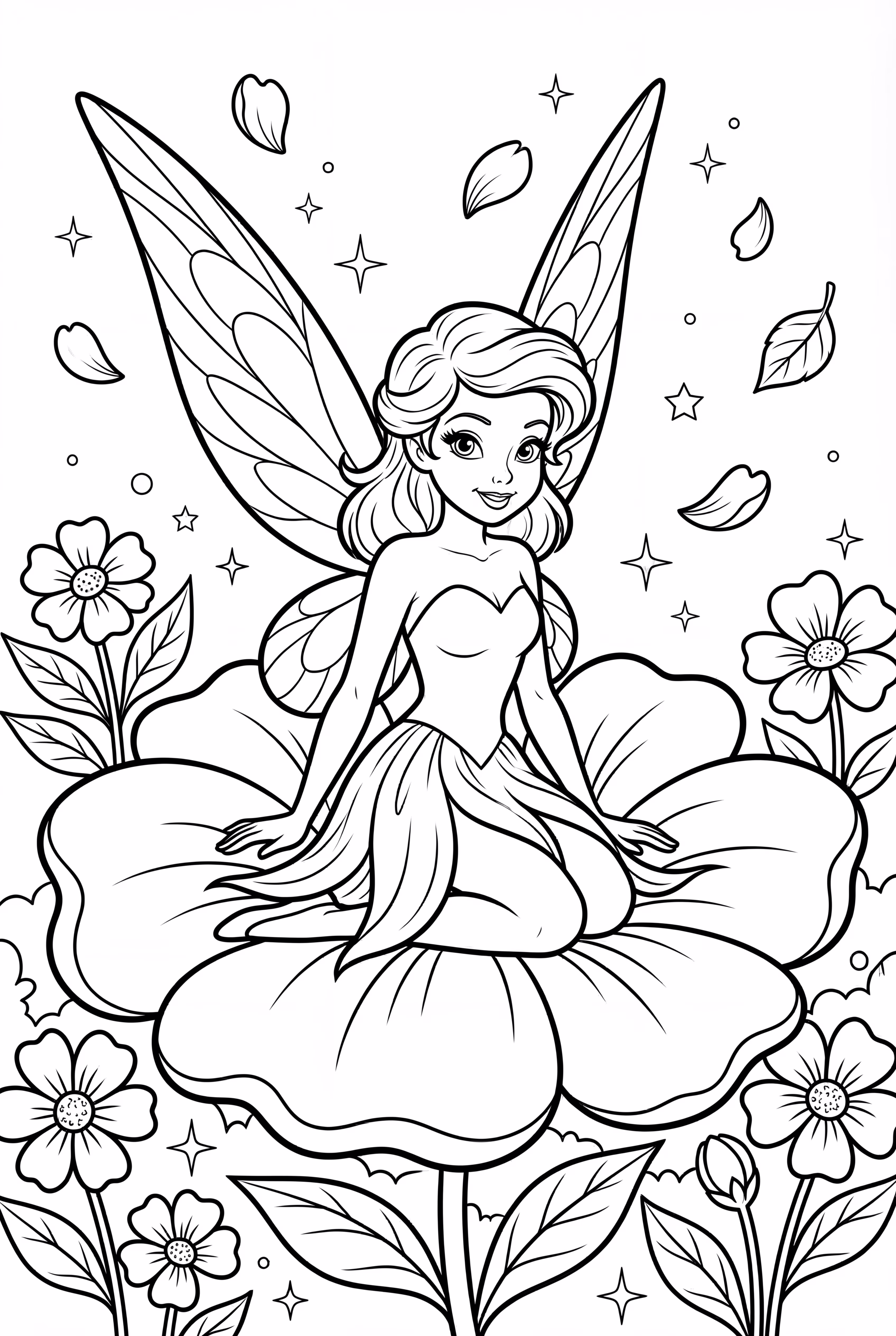 Clochette assise sur une fleur