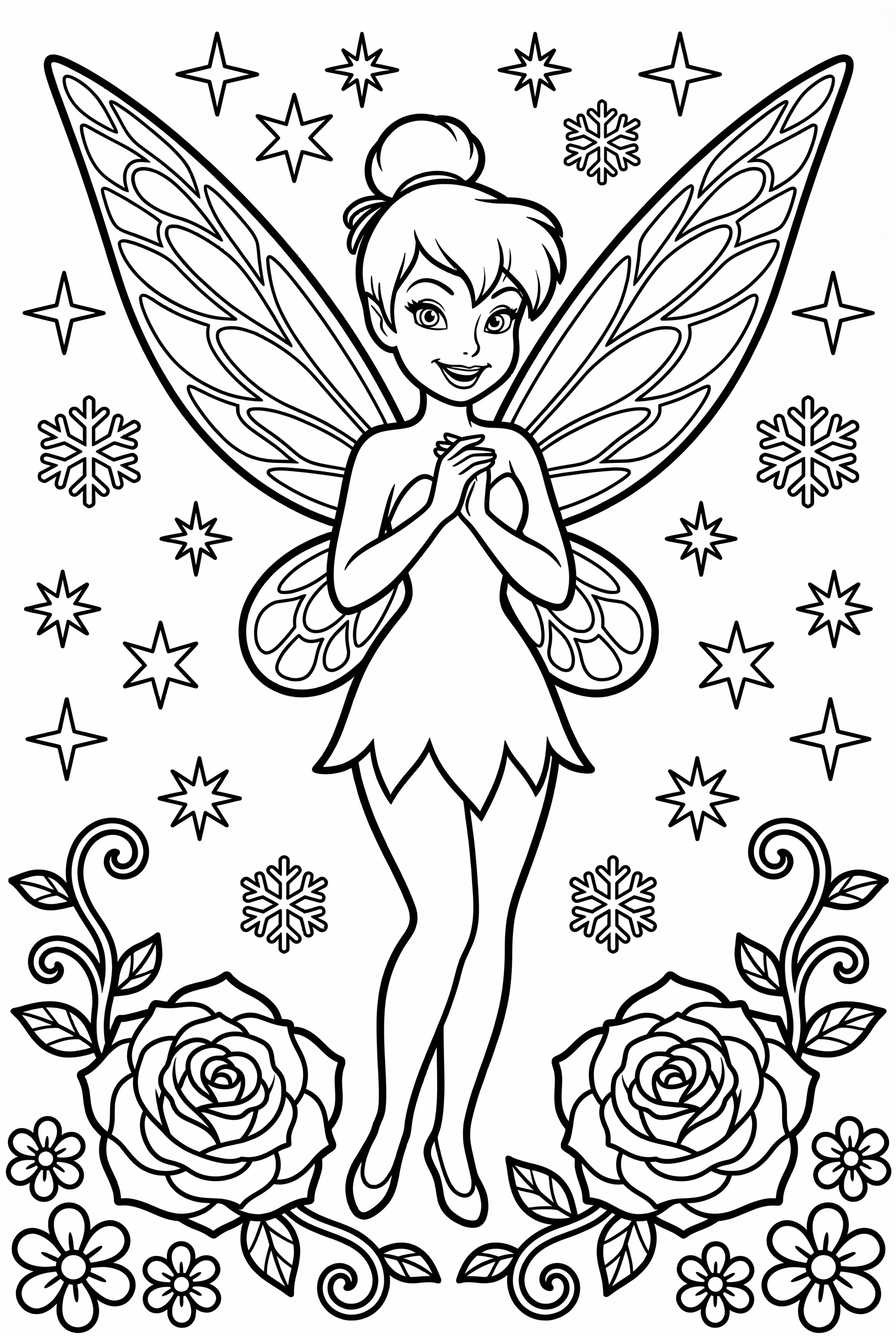 tinkerbell smiling with wings open
