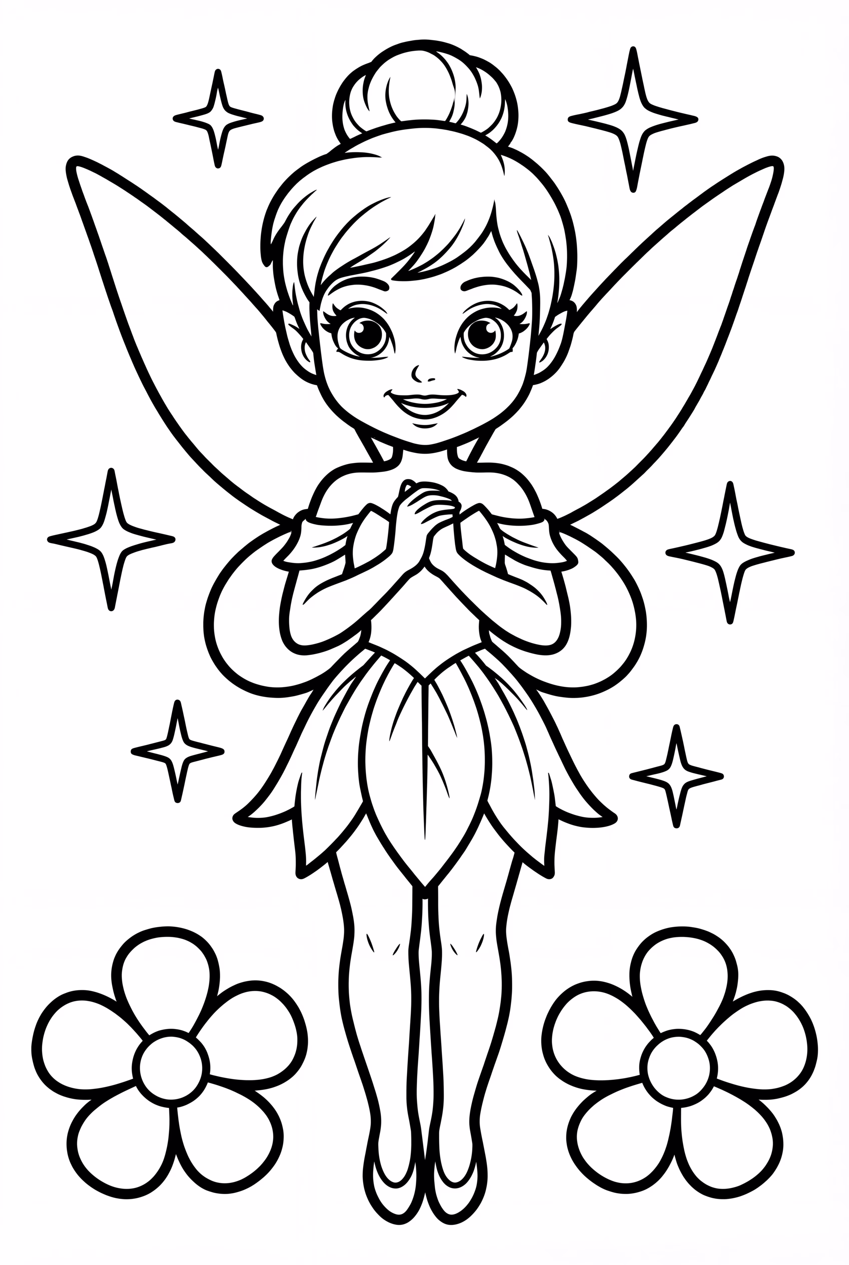 tinkerbell smiling with wings open