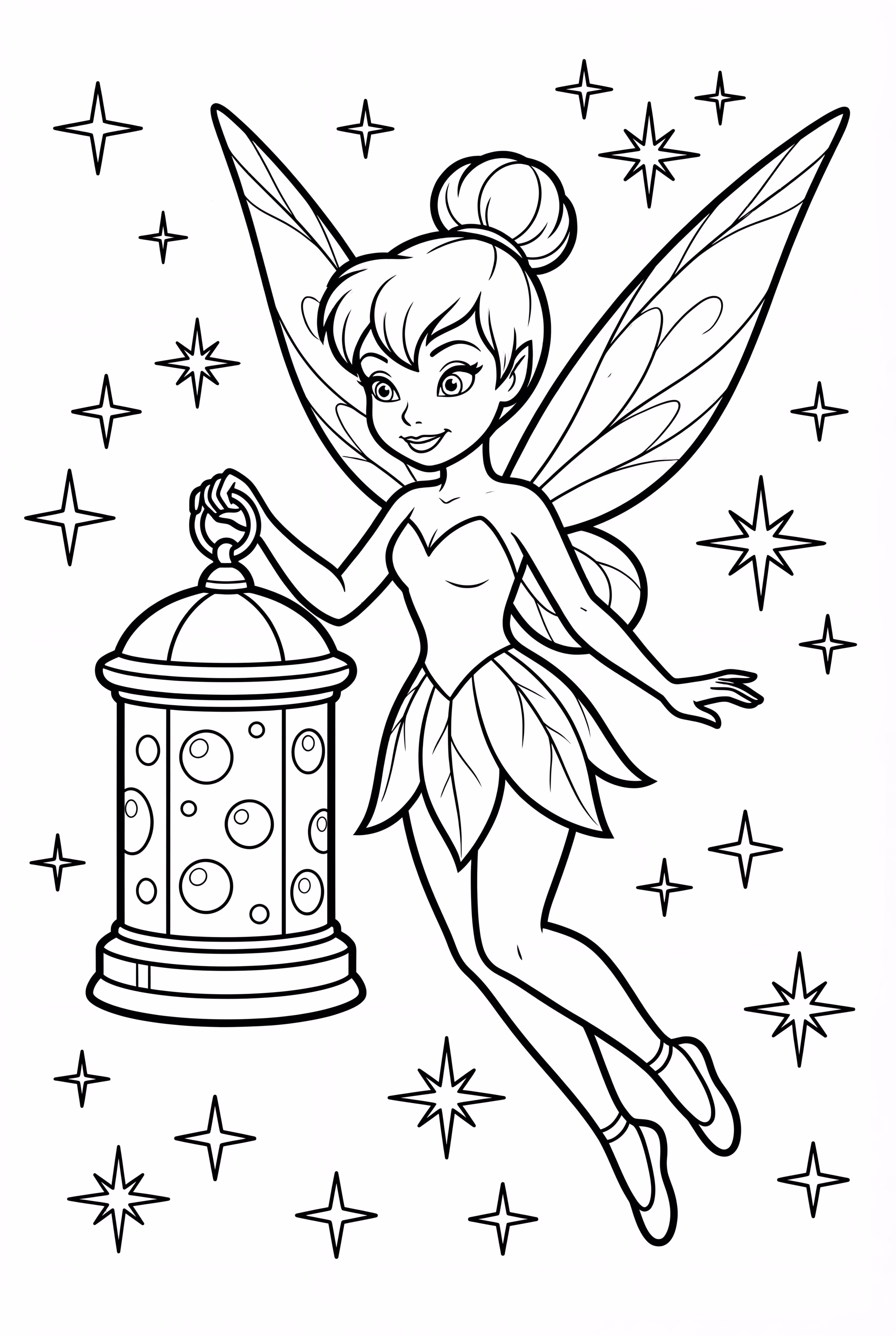 Clochette avec une lanterne lumineuse dans les mains