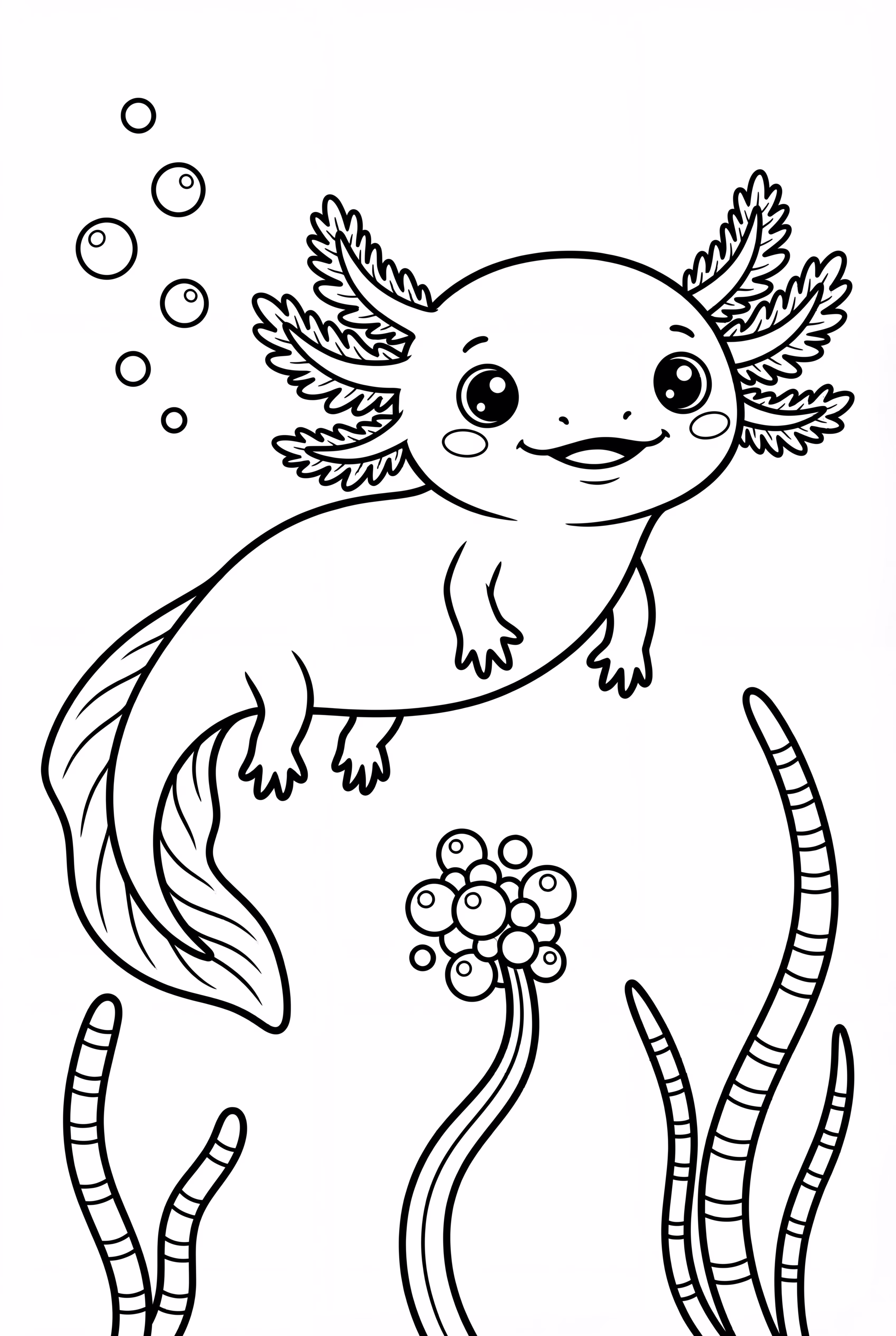 Tiny Axolotl Swimming