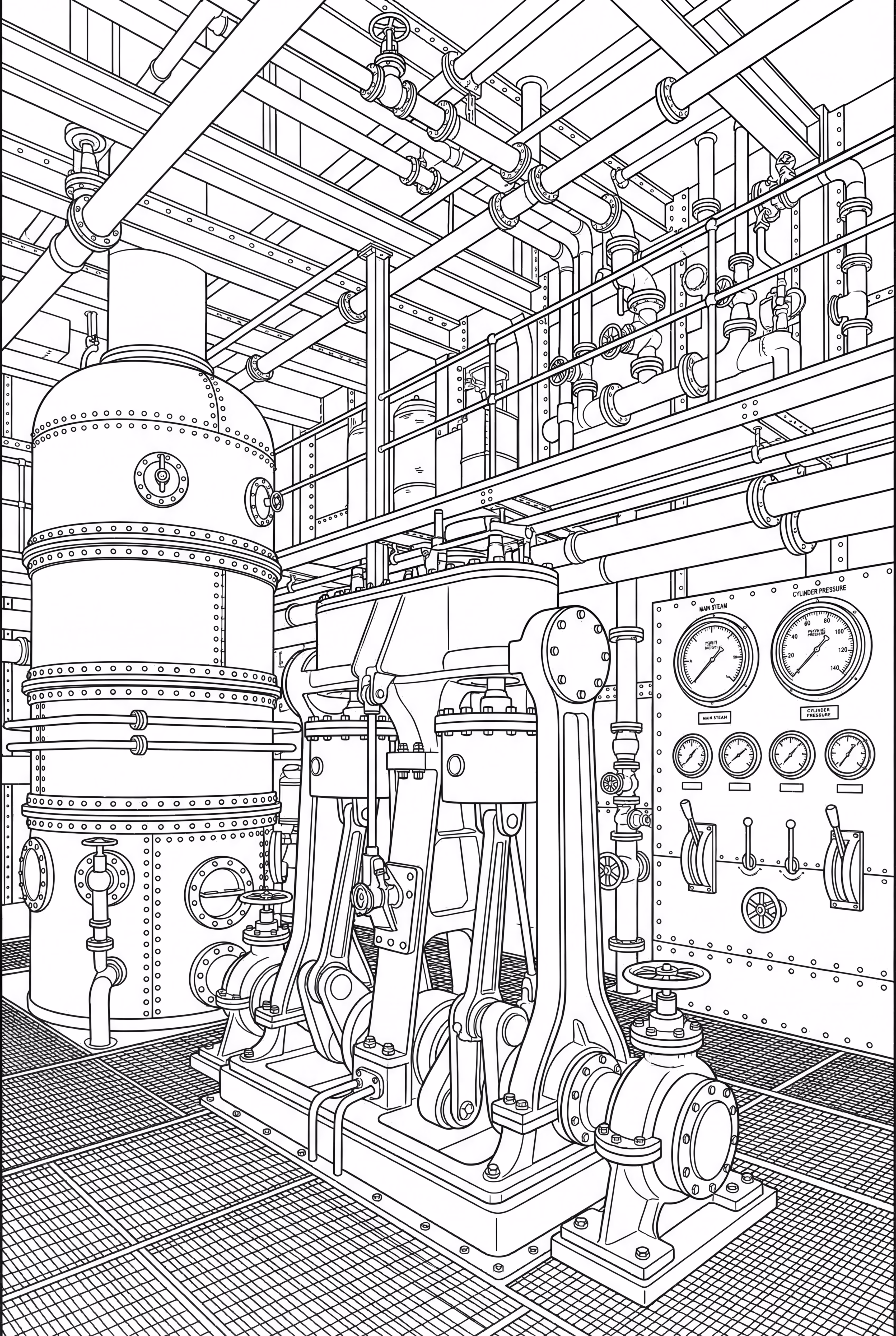 Machinerie de la salle des machines du Titanic