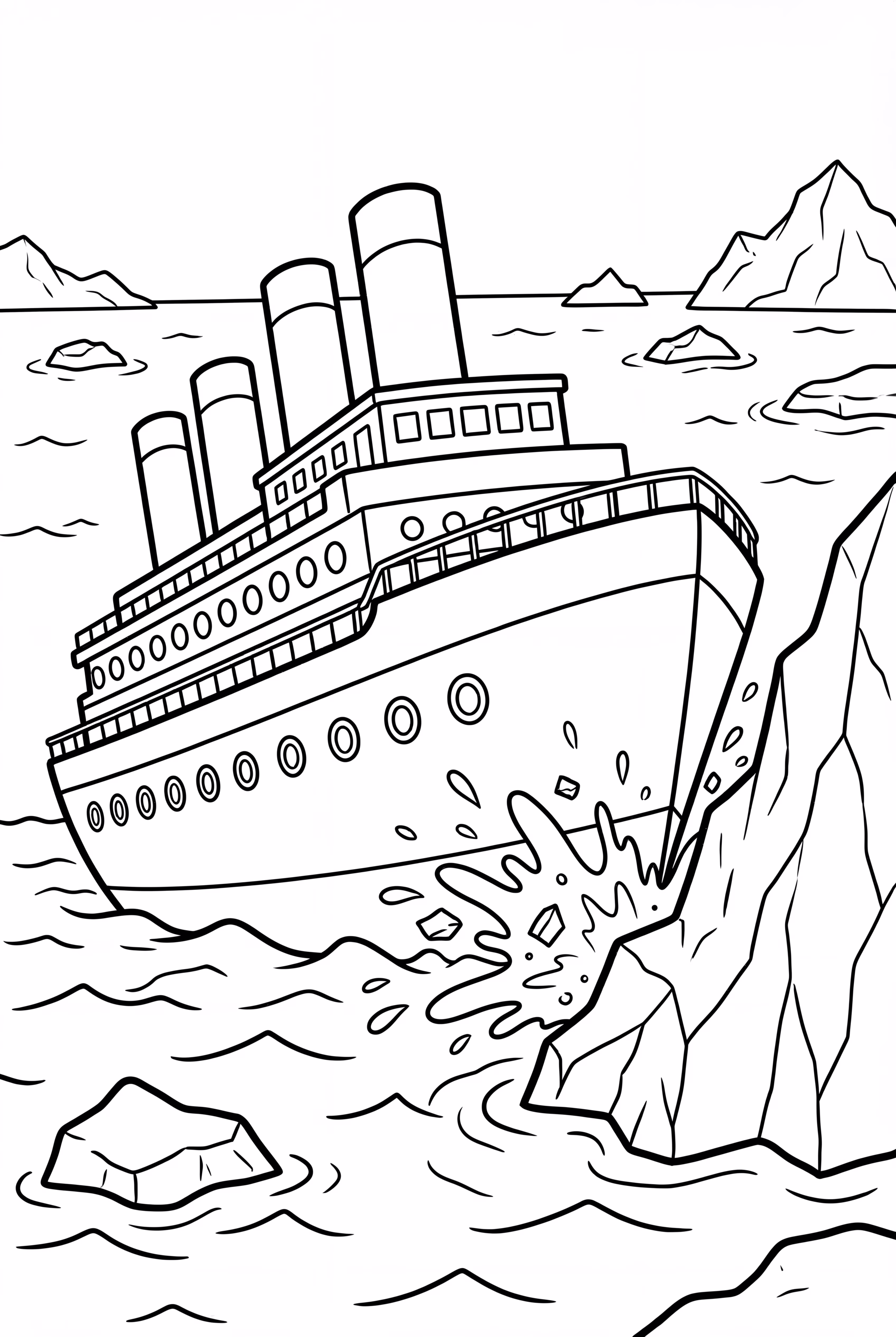 Titanic Hitting Giant Iceberg