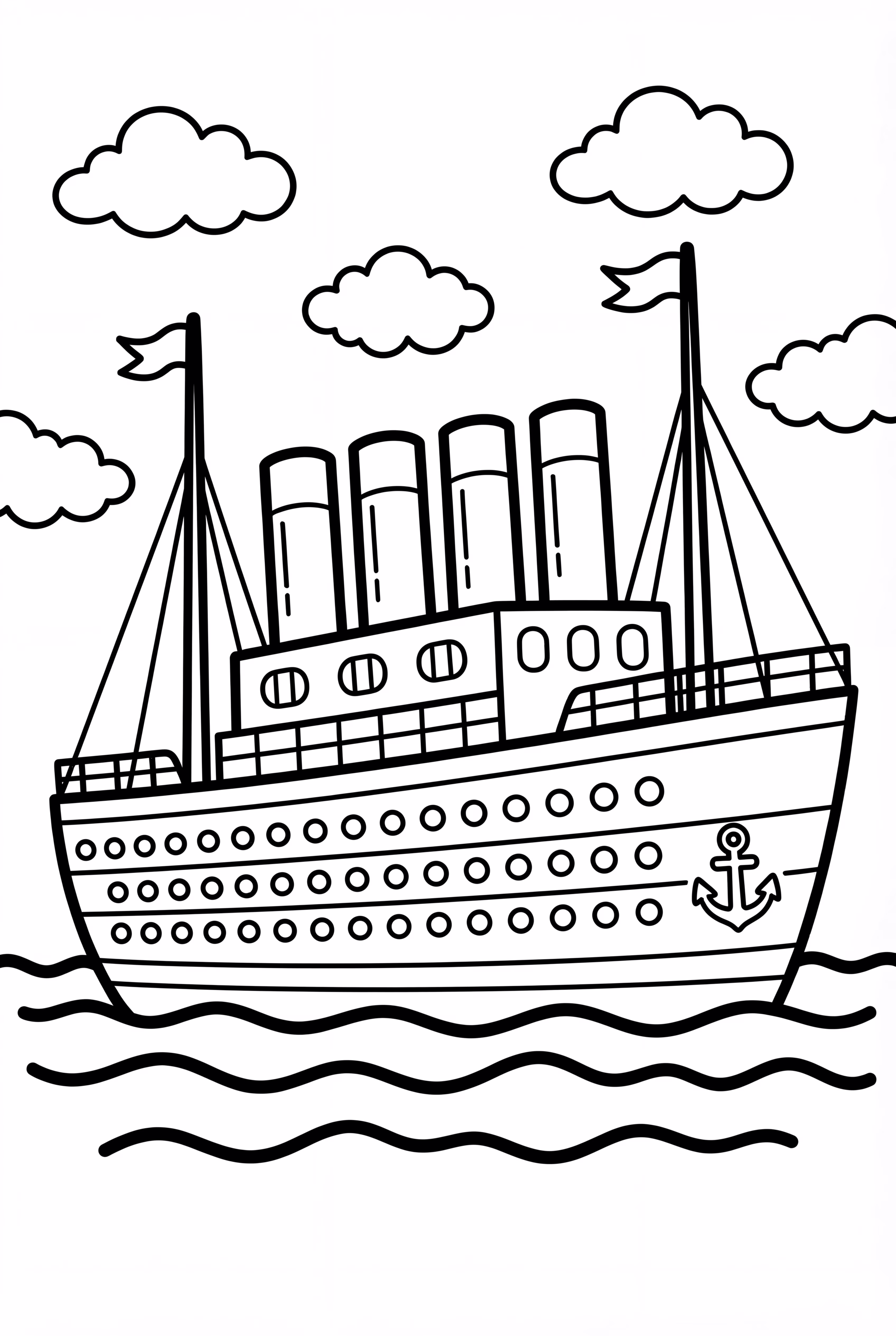 Titanic Ship With Detailed Portholes