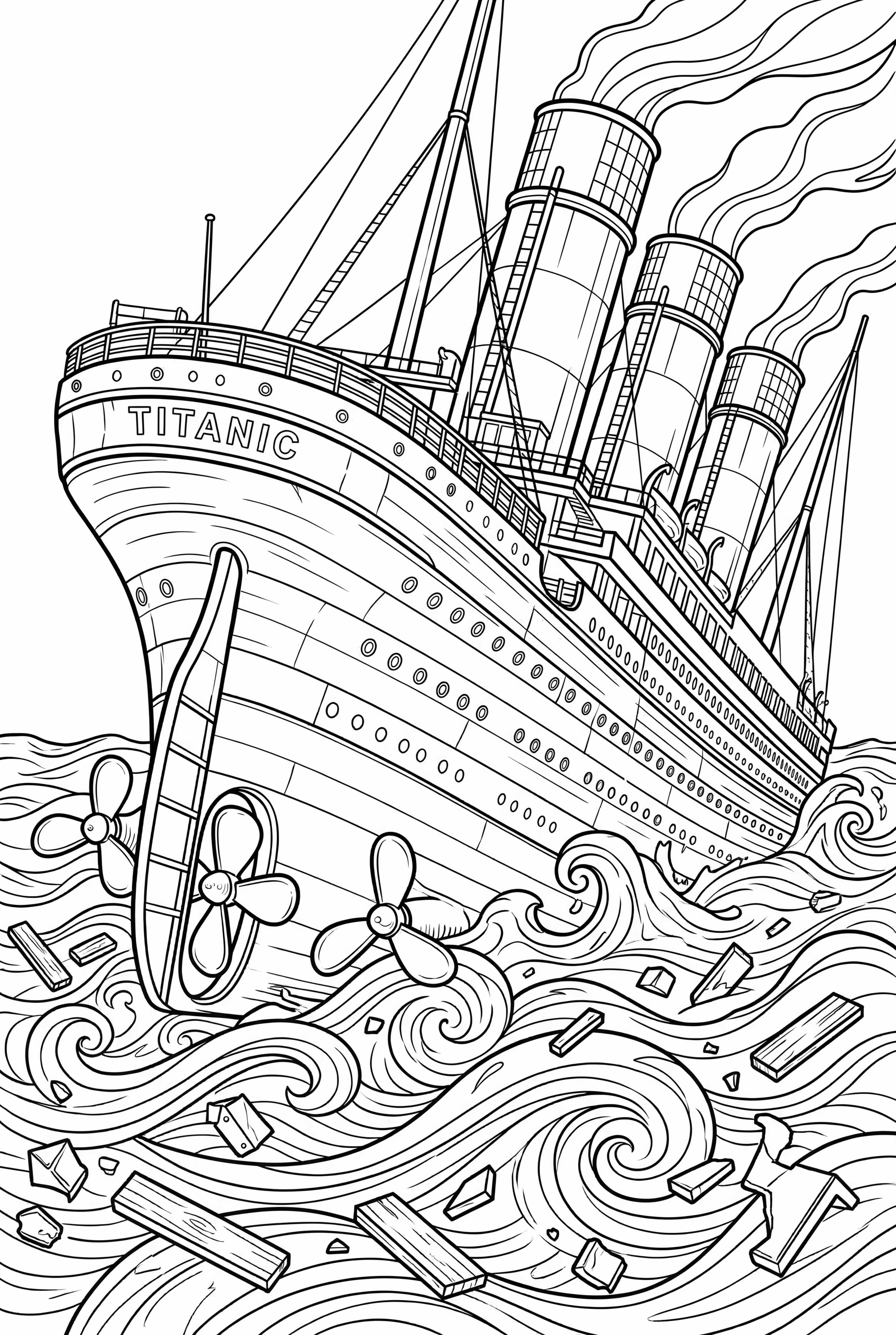 Titanic Stern Rising From Water