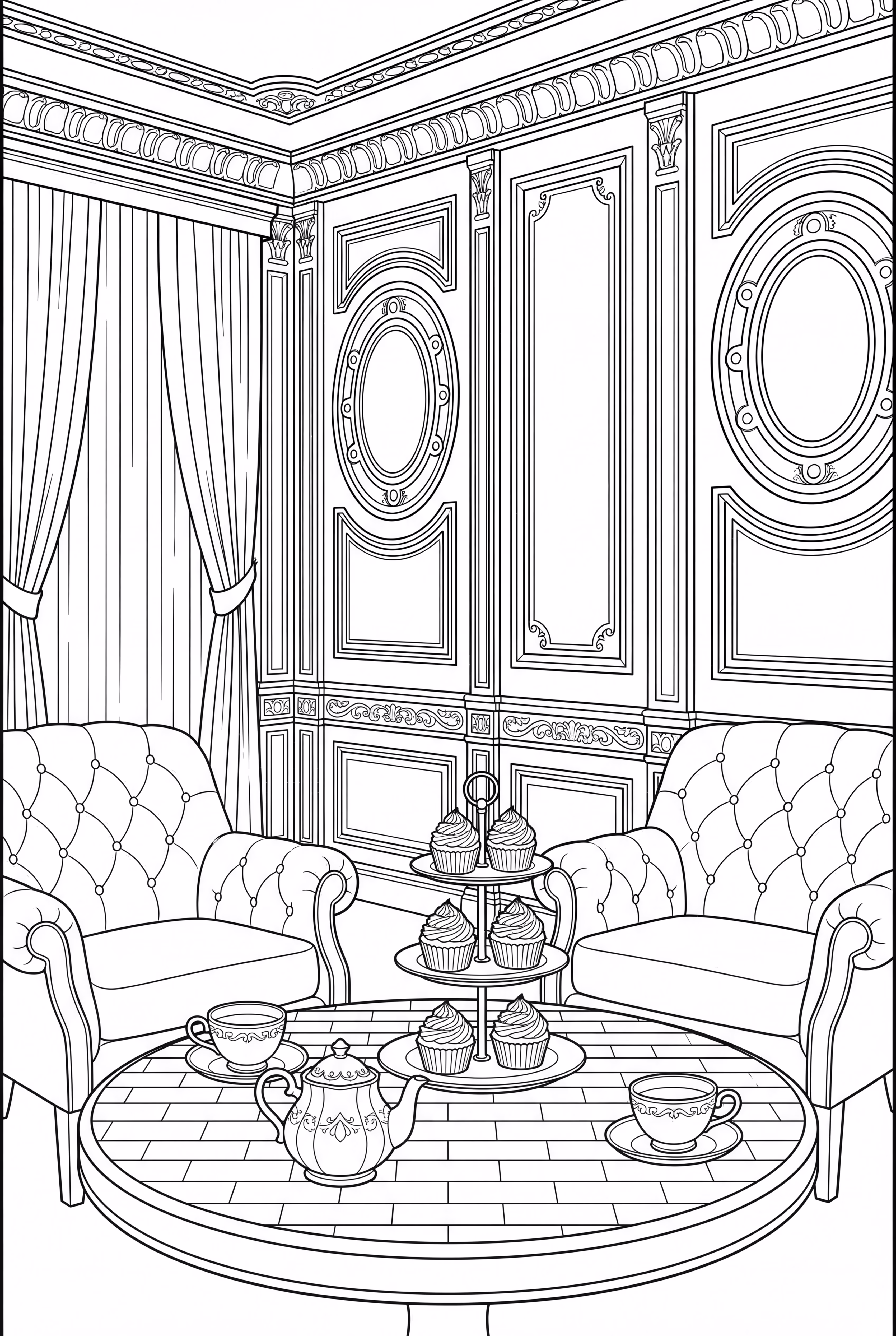 Service à thé Titanic dans le salon