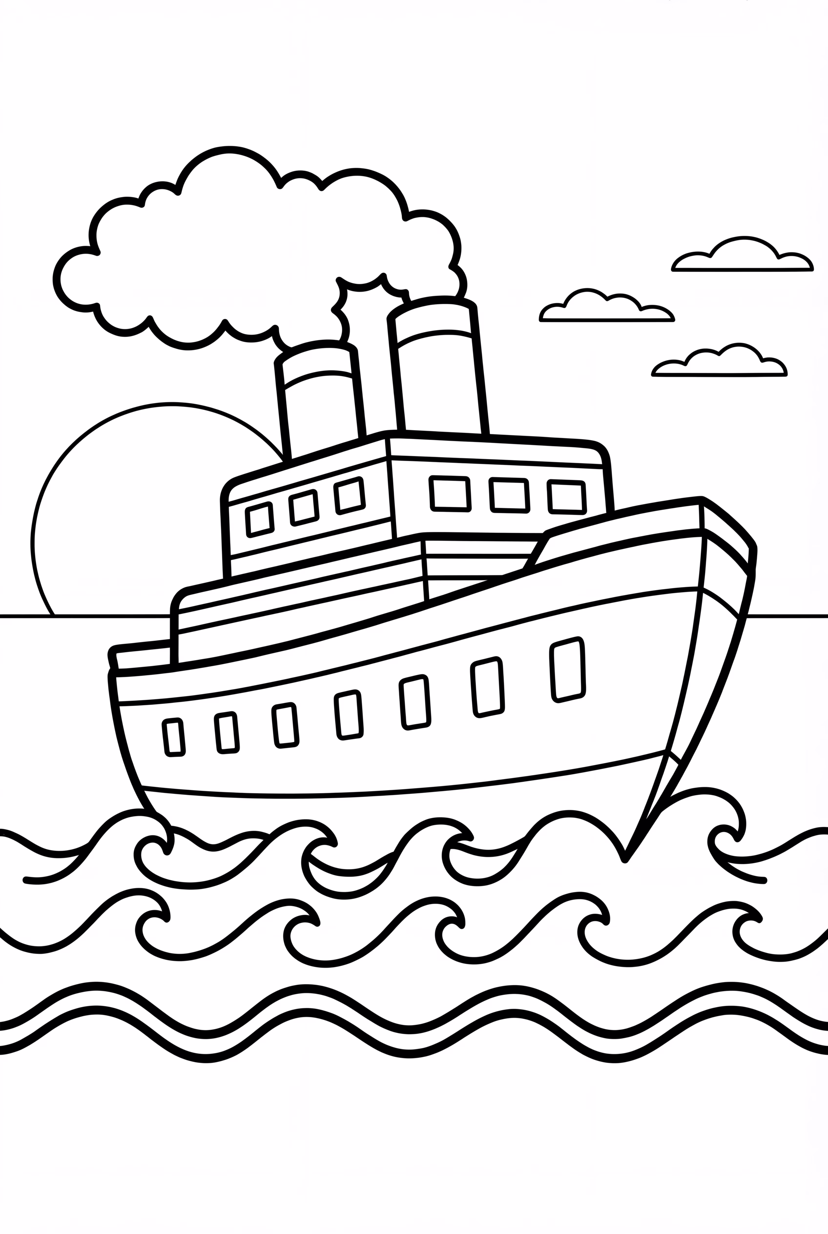 Titanic avec fond de coucher de soleil se dégradant